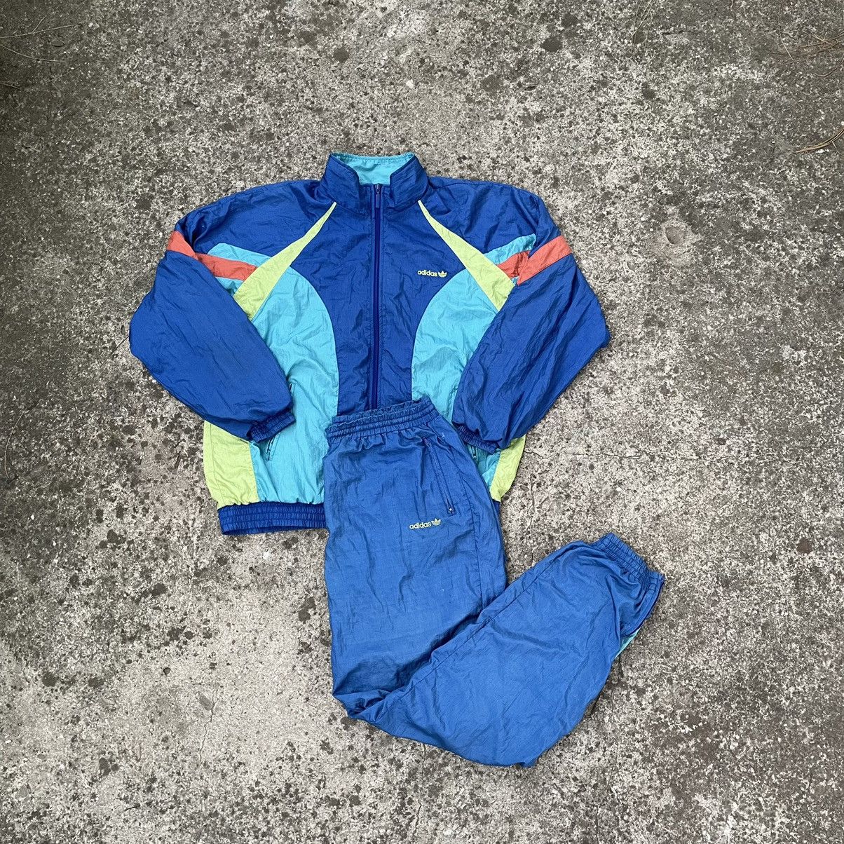 Adidas × Vintage Adidas Vintage Track Suit Jacket zipper Pants 90s Size US L / EU 52-54 / 3 - 1 Thumbnail