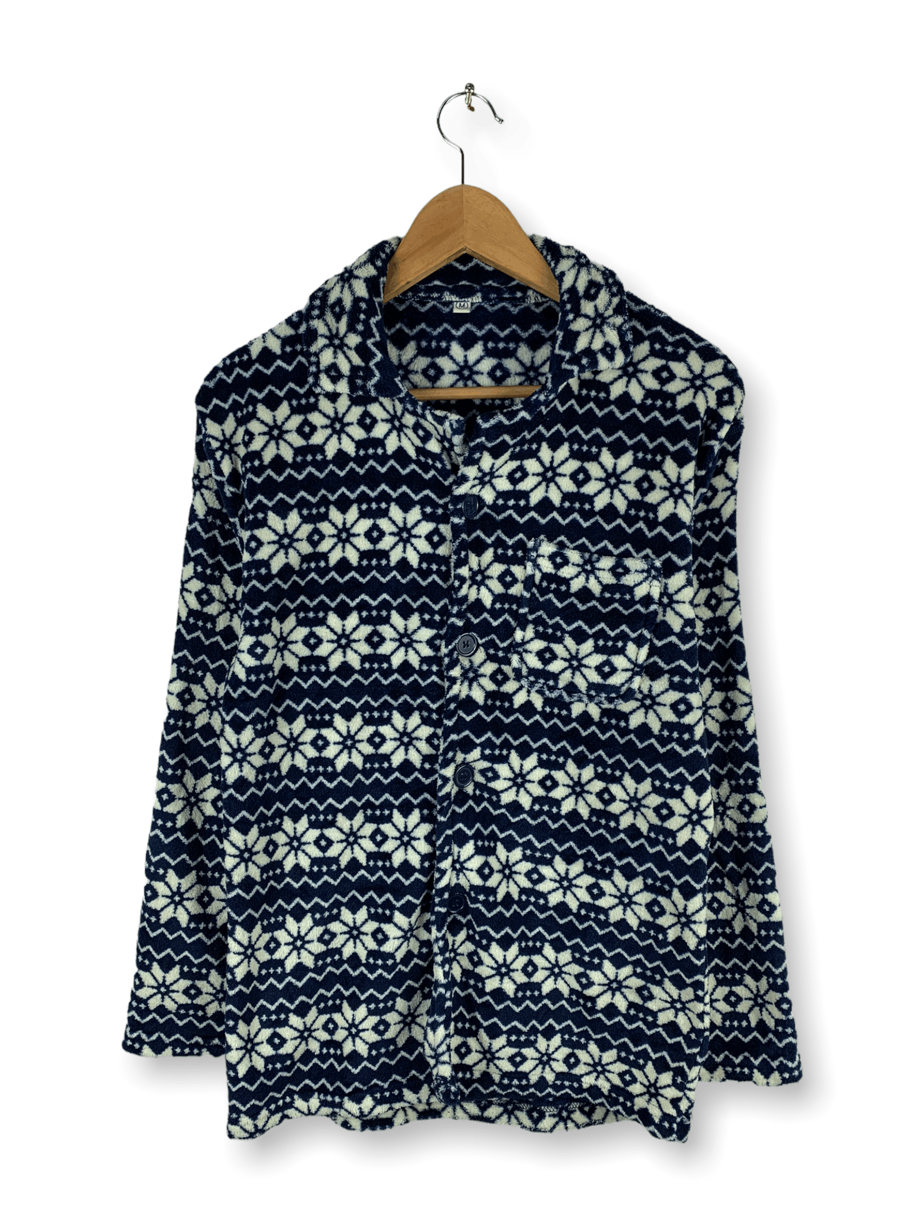 Japanese Brand × Vintage ❄️Vintage Button Up Floral Aztec Fleece Jacket Size US M / EU 48-50 / 2 - 1 Thumbnail