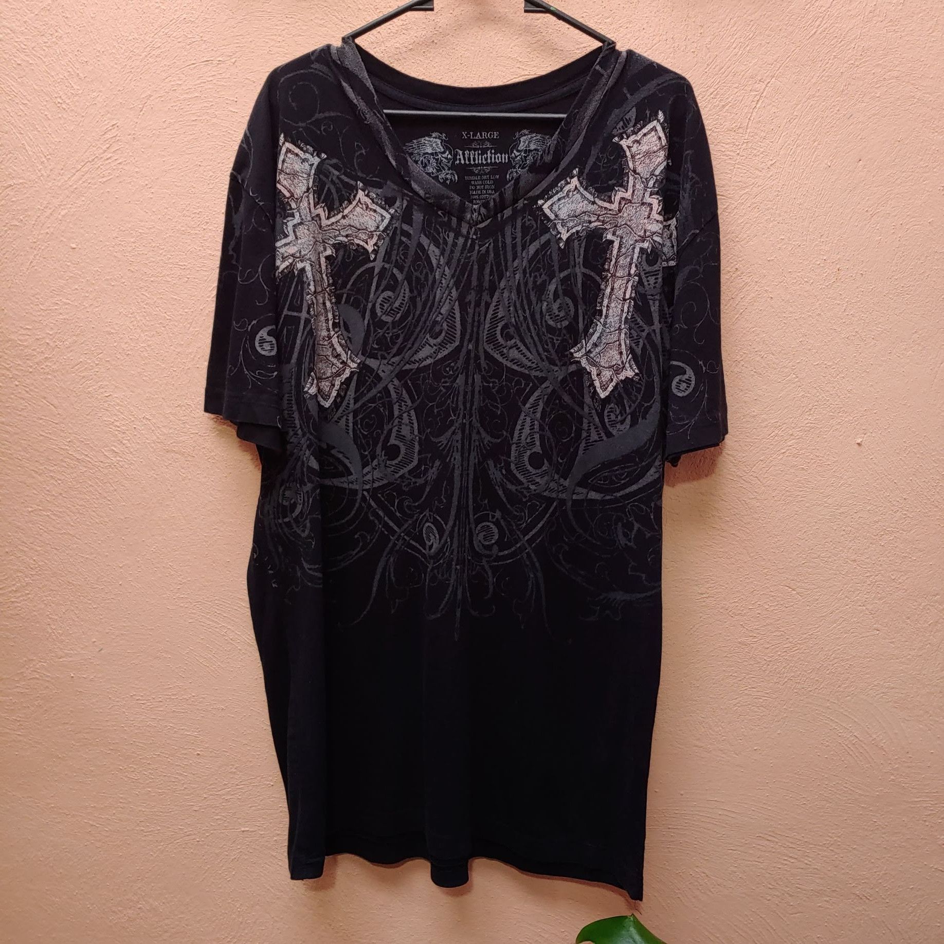 Affliction × Haunted Mound Y2K AFFLICTION BIG WINGS AND CROSS T SHIRT Size US XL / EU 56 / 4 - 4 Thumbnail