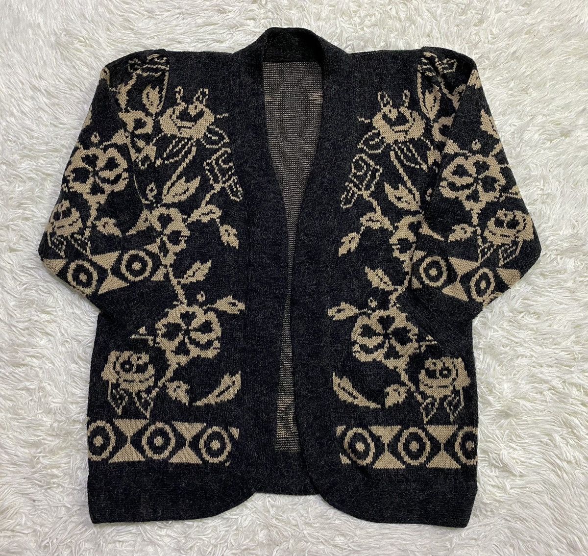 Other Wool Blend Floral Wrapped Knit Cardigan Sweater Size M / US 6-8 / IT 42-44 - 4 Thumbnail