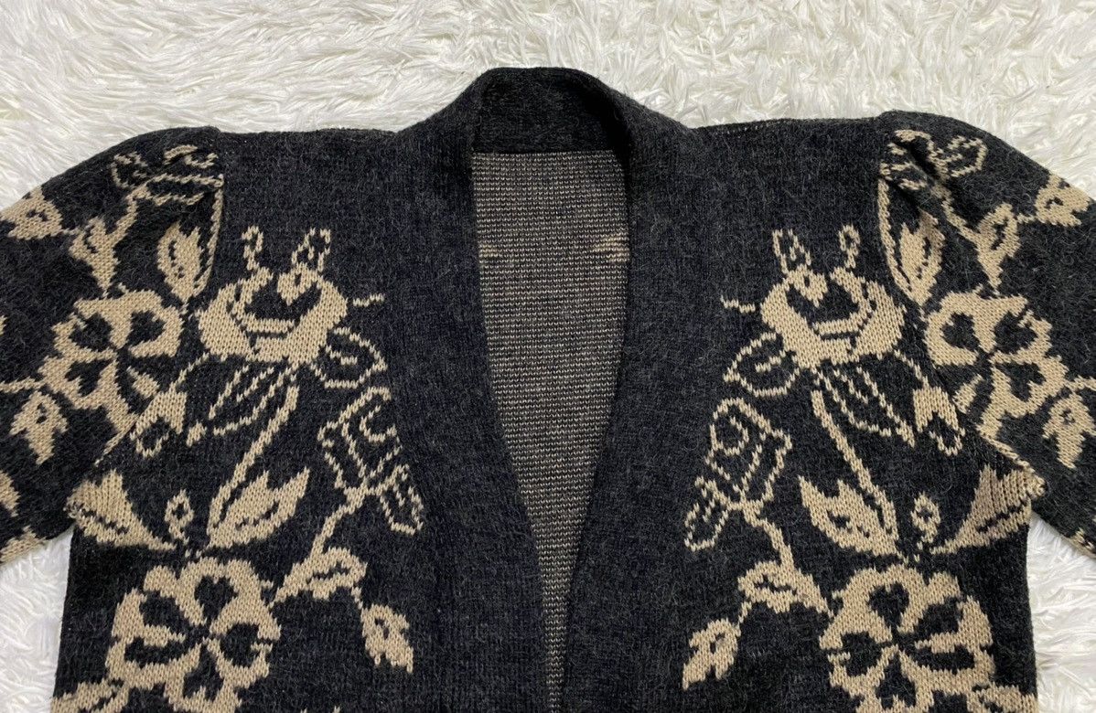 Other Wool Blend Floral Wrapped Knit Cardigan Sweater Size M / US 6-8 / IT 42-44 - 3 Thumbnail