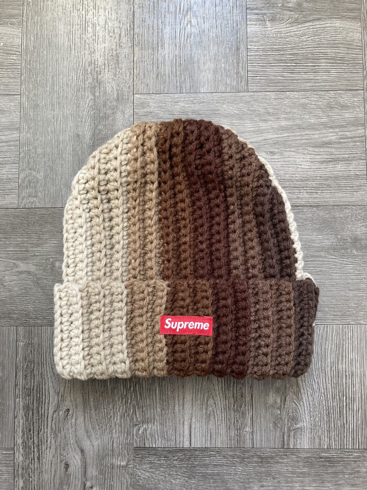 Supreme Supreme Gradient Crochet Beanie Brown | Grailed