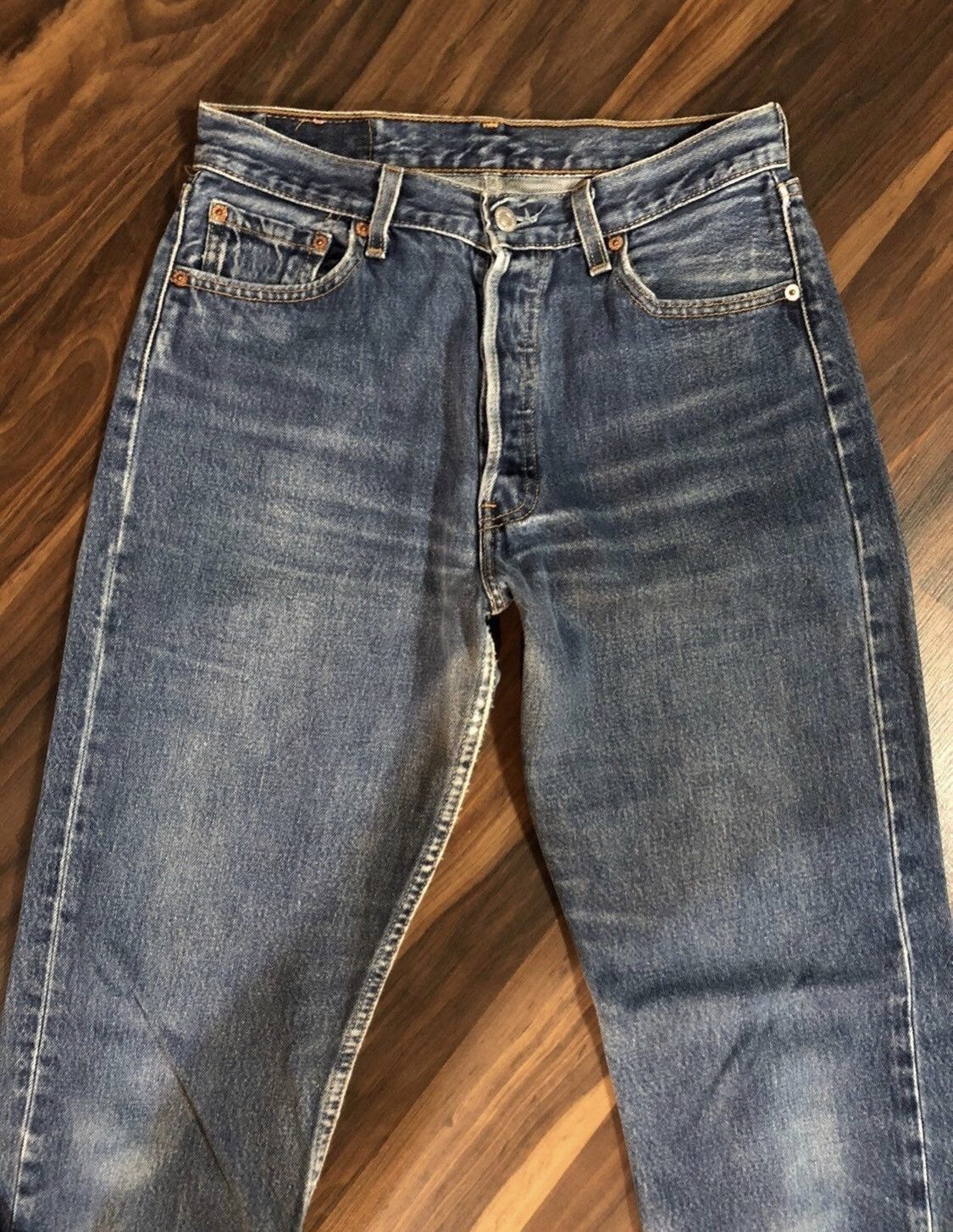 Japanese Brand Vtg LEVIS 501 Button Fly Jeans 29 x 34 Size 29" - 4 Thumbnail