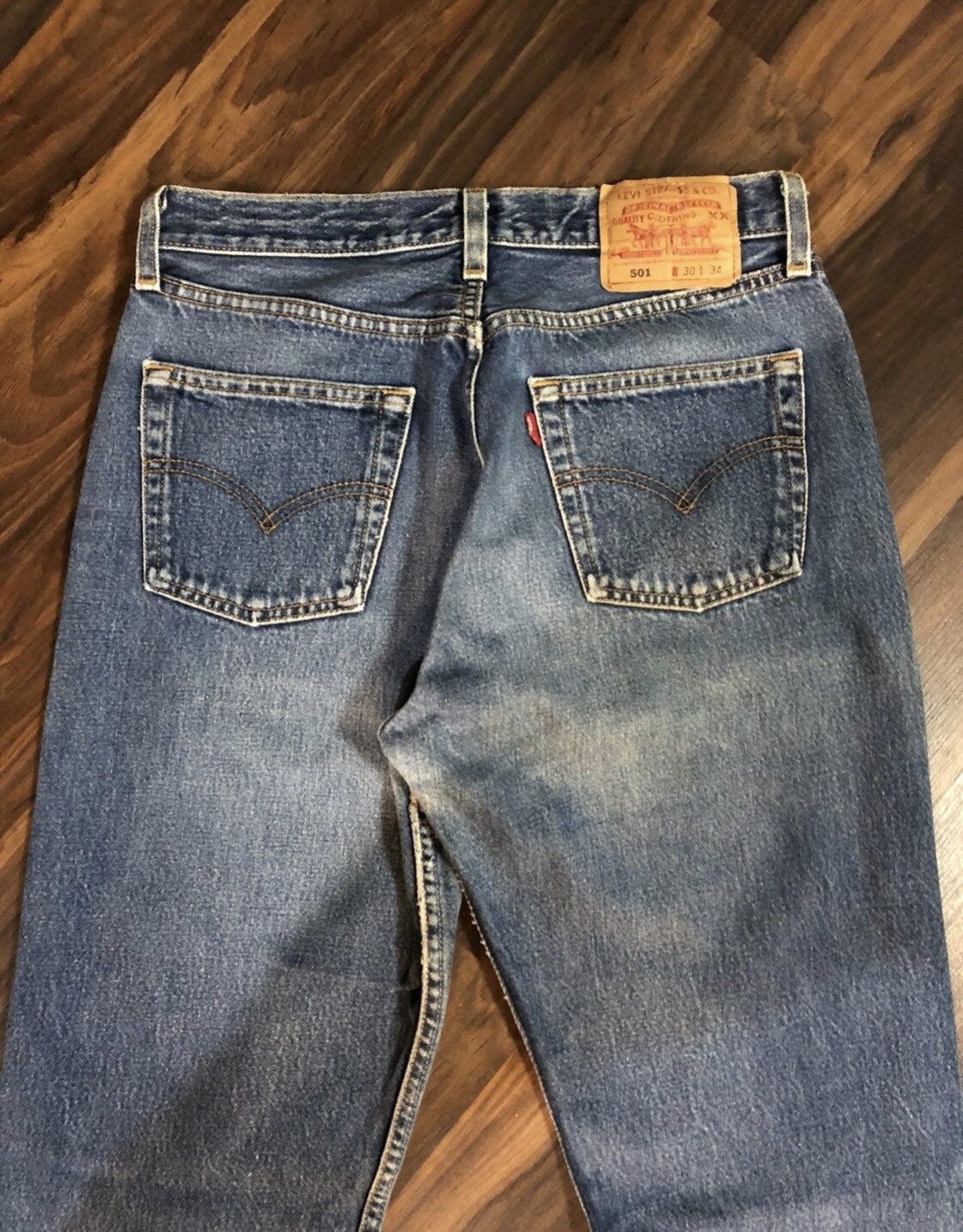 Japanese Brand Vtg LEVIS 501 Button Fly Jeans 29 x 34 Size 29" - 2 Thumbnail
