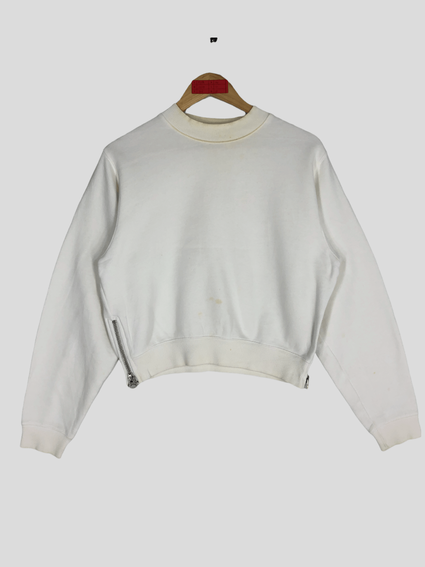 Acne Studios Plain White Sweatshirt Cropped Pullover