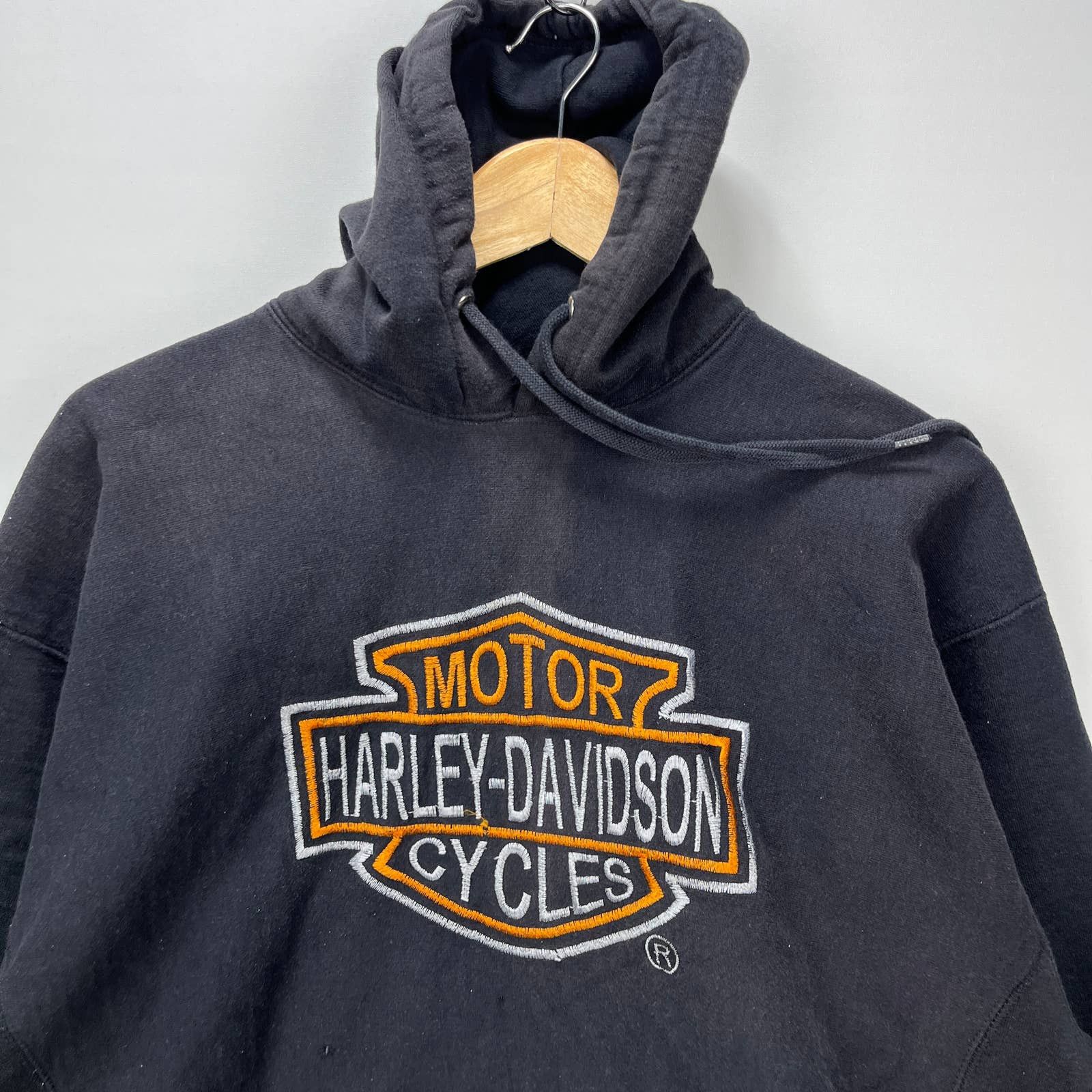 Vintage Vintage 90s Harley-Davidson Faded Black Hoodie Large Size US L / EU 52-54 / 3 - 2 Thumbnail