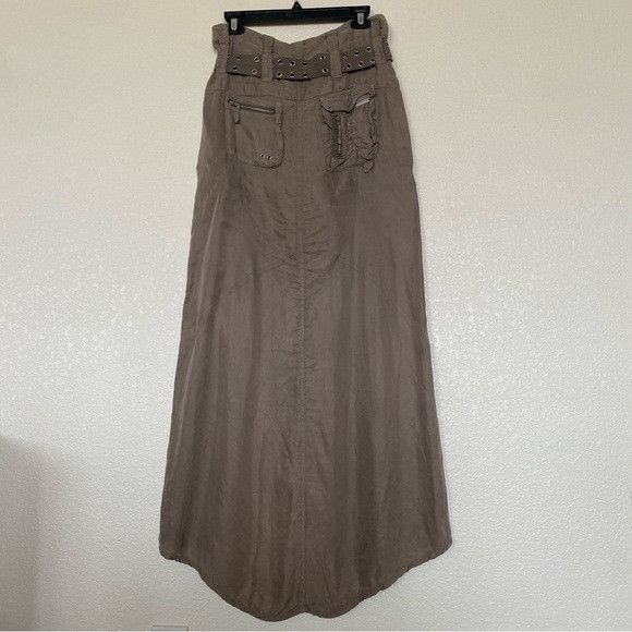 Johnny Was PETE & GRETA FUSCOUS GREY CUPRA LONG CARGO SKIRT SZ 4 Size 27" / US 4 / IT 40 - 4 Thumbnail