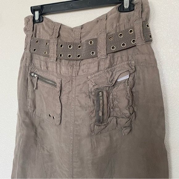 Johnny Was PETE & GRETA FUSCOUS GREY CUPRA LONG CARGO SKIRT SZ 4 Size 27" / US 4 / IT 40 - 5 Thumbnail