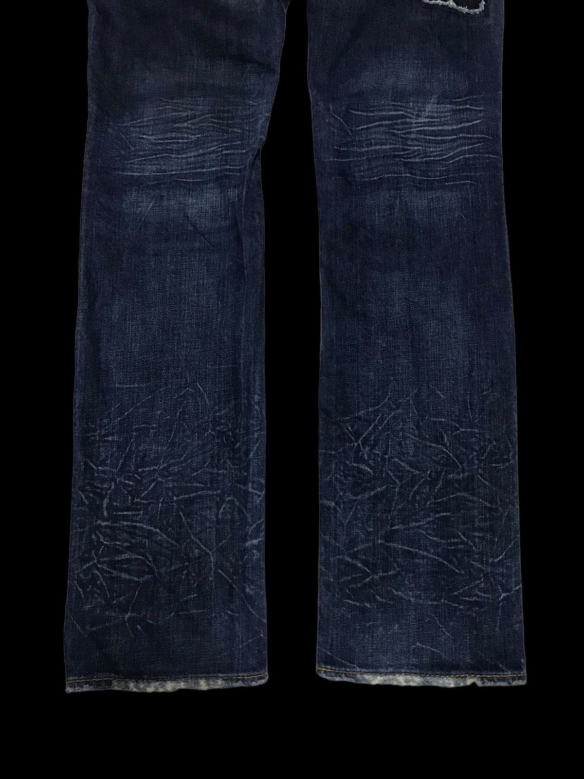If Six Was Nine × Kazuki Kuraishi Patchwork Kuraishi Distressed Double Waist Denim Jeans Size 28" / US 6 / IT 42 - 8 Thumbnail