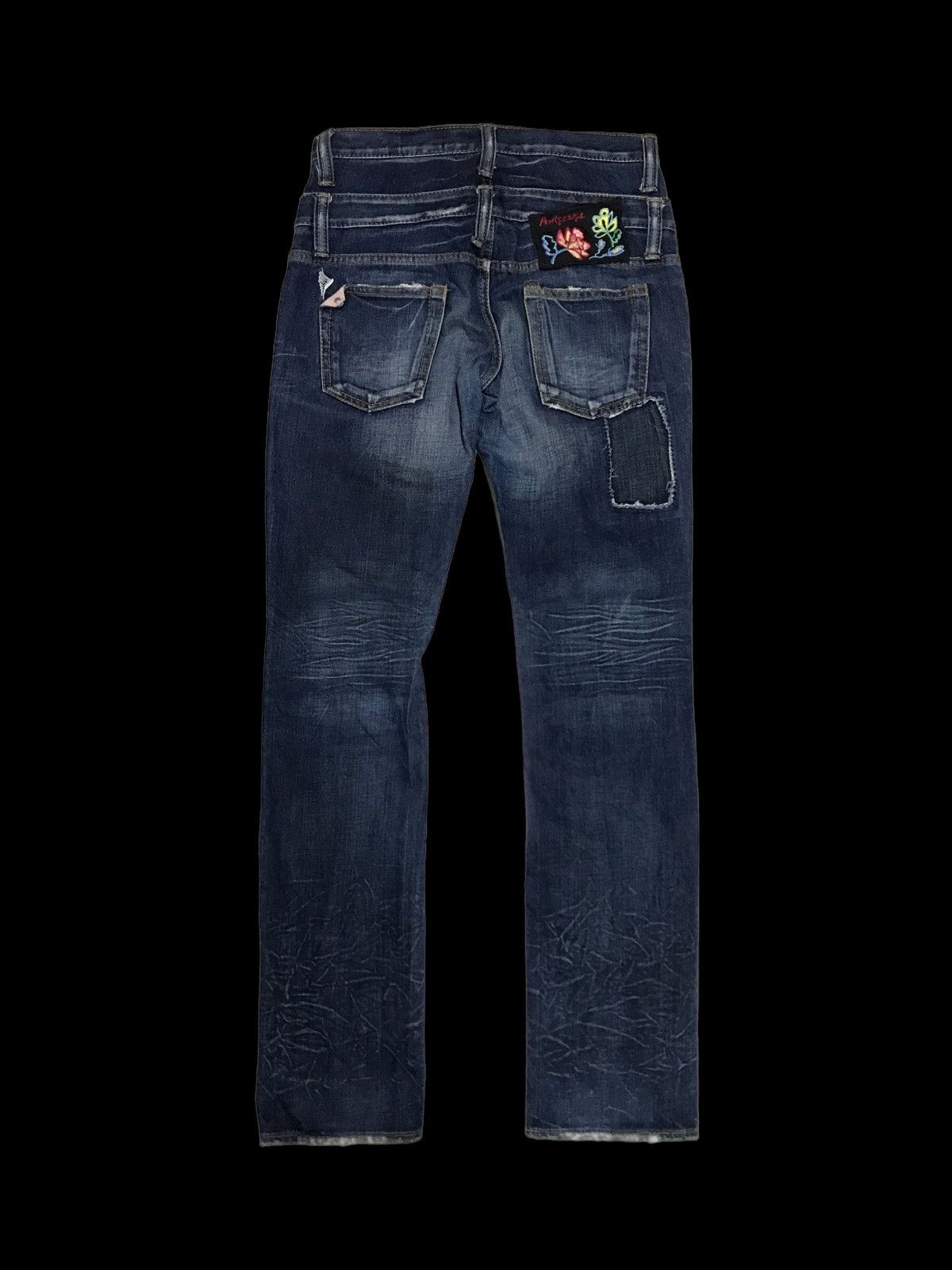 If Six Was Nine × Kazuki Kuraishi Patchwork Kuraishi Distressed Double Waist Denim Jeans Size 28" / US 6 / IT 42 - 6 Thumbnail