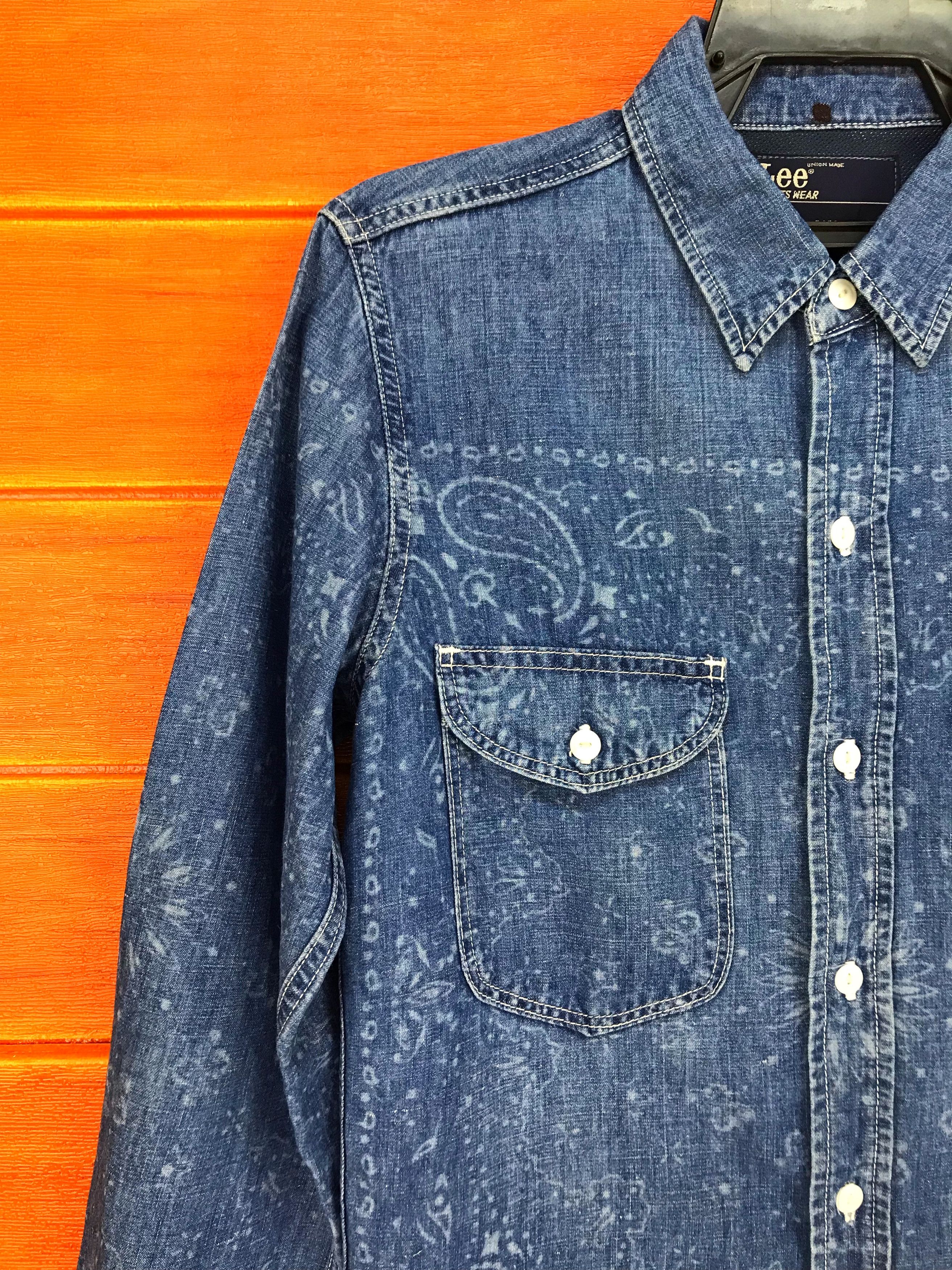 Lee × Number (N)ine LEE X NANO UNIVERSE Paisley Denim Button Up Shirt Size US S / EU 44-46 / 1 - 2 Thumbnail