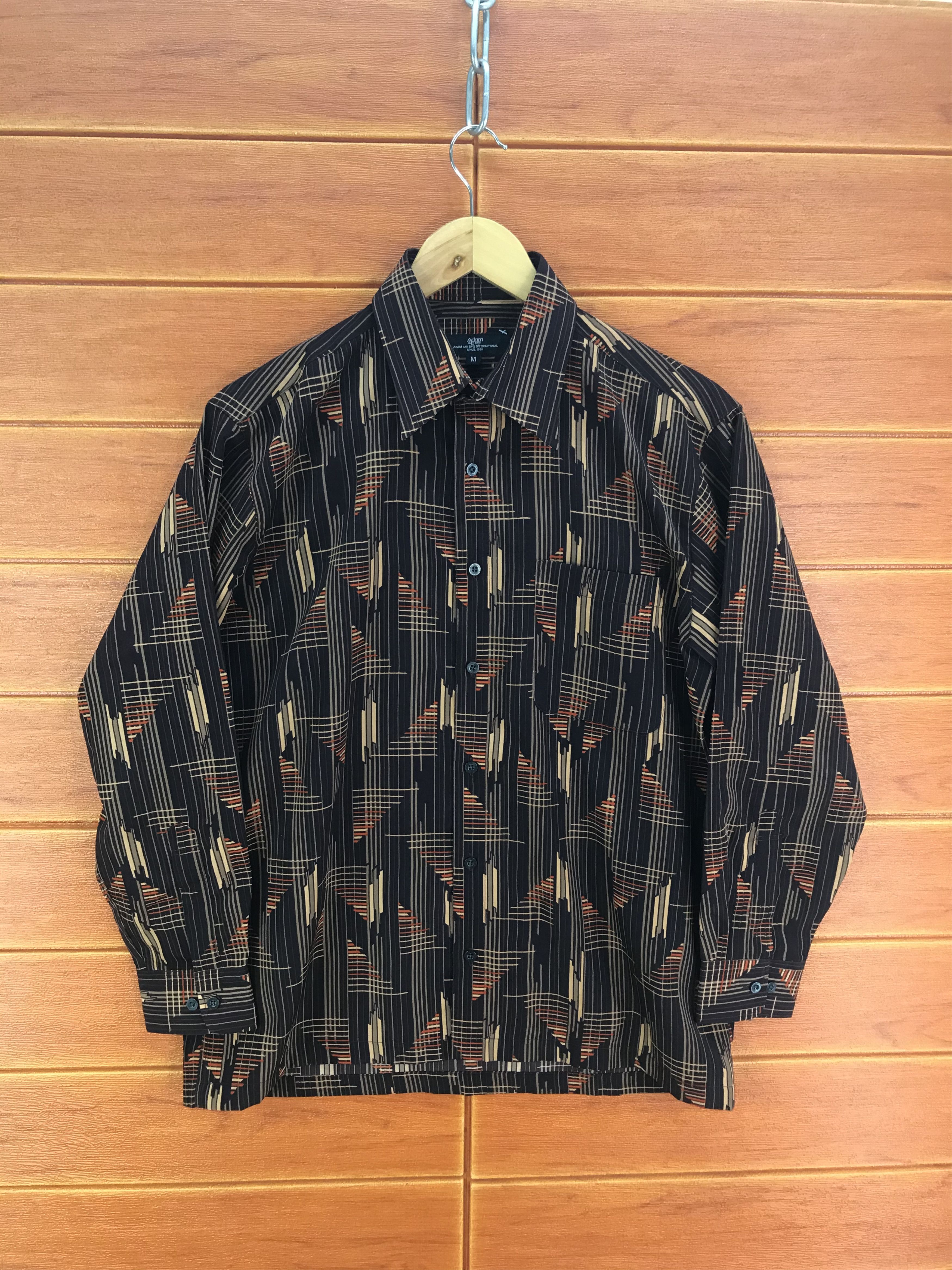 Vintage Vintage Japanese Adam & Eve Check Geometry Abstract Shirt Size US M / EU 48-50 / 2 - 1 Thumbnail