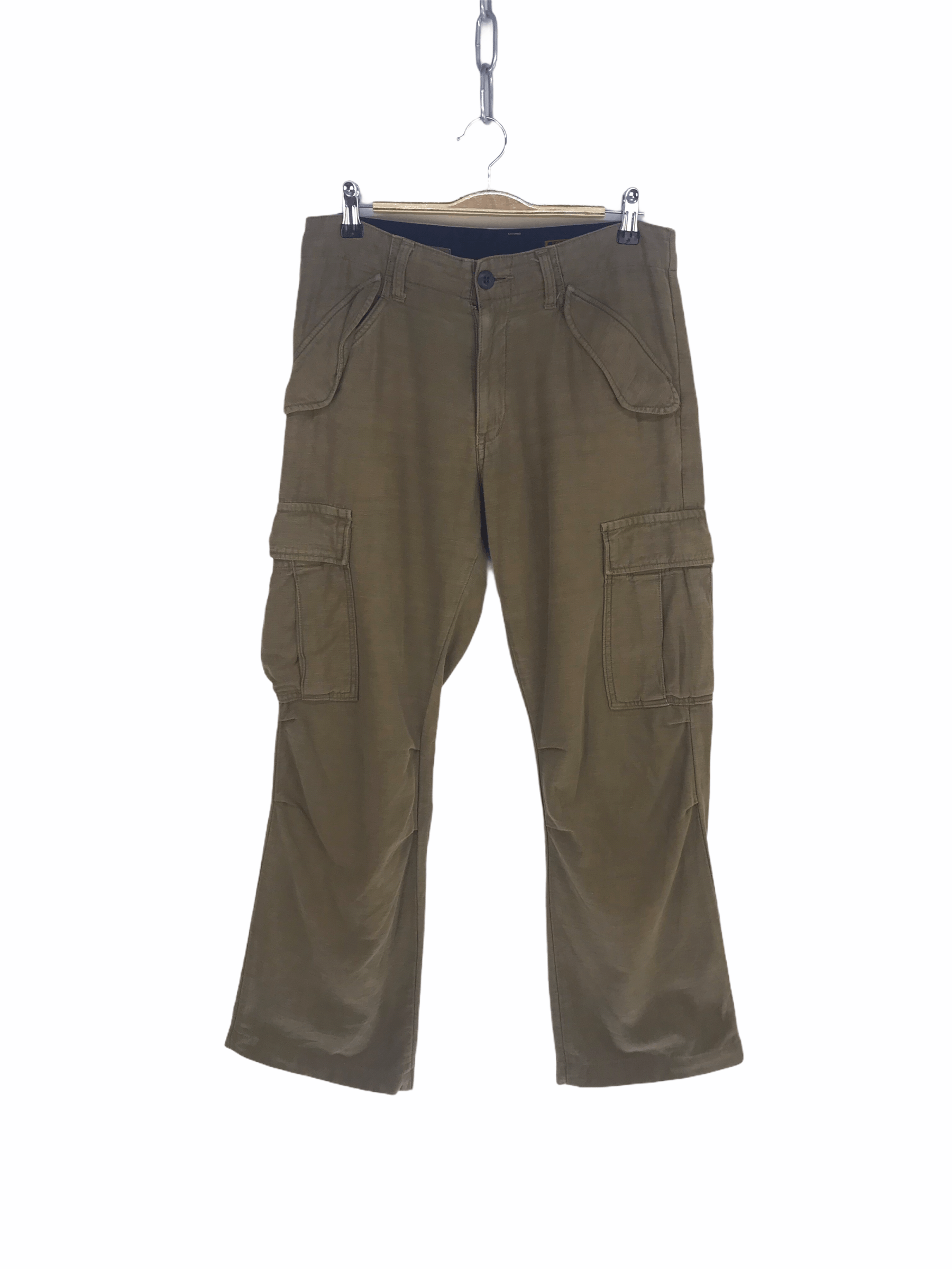 Beauty Beast JOHNBULL Kojima Japan Olive Green Military Cargo Pants Size US 31 - 1 Thumbnail