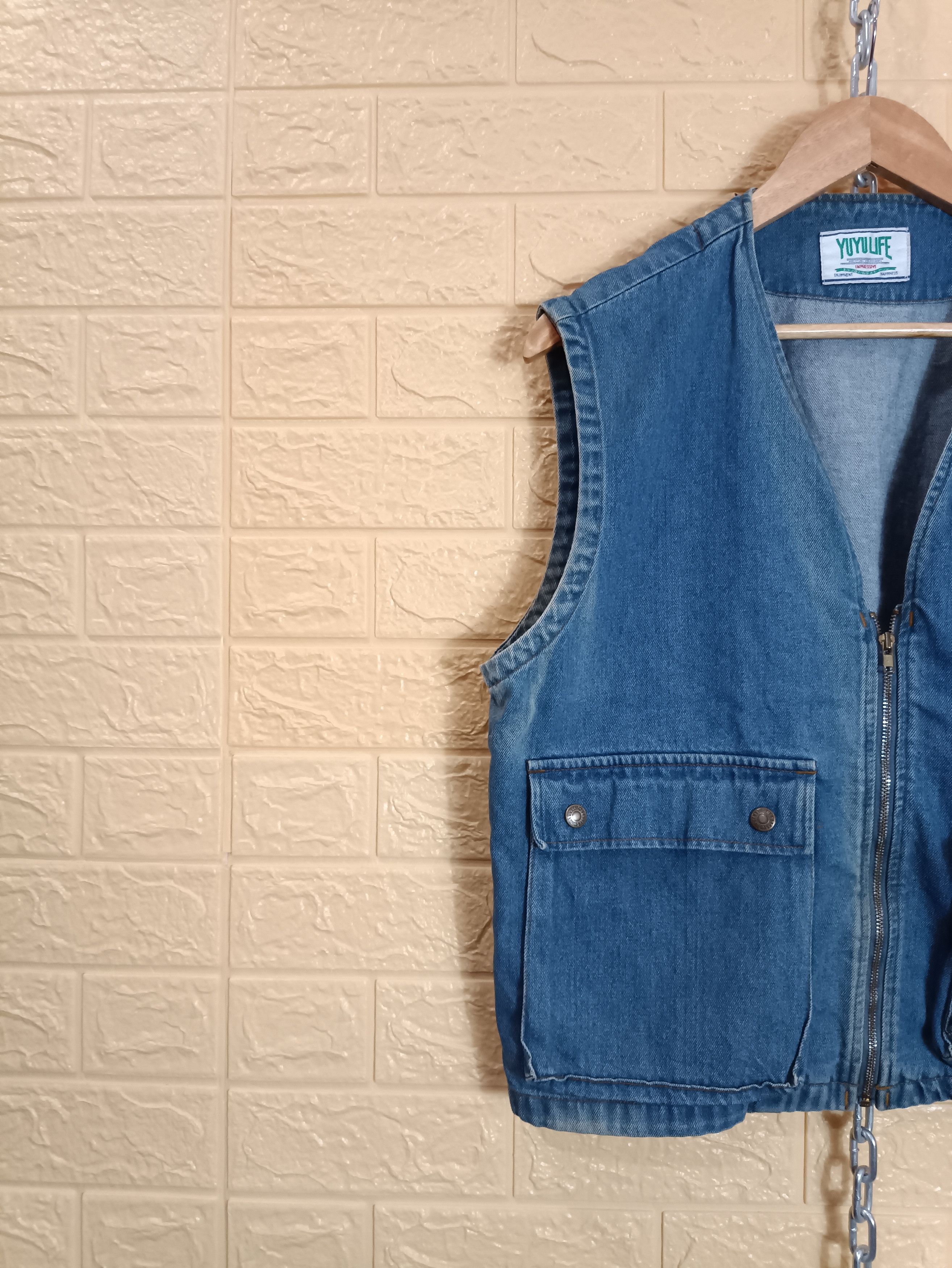 Japanese Brand Yuyulife Denim Vest Size US L / EU 52-54 / 3 - 3 Thumbnail