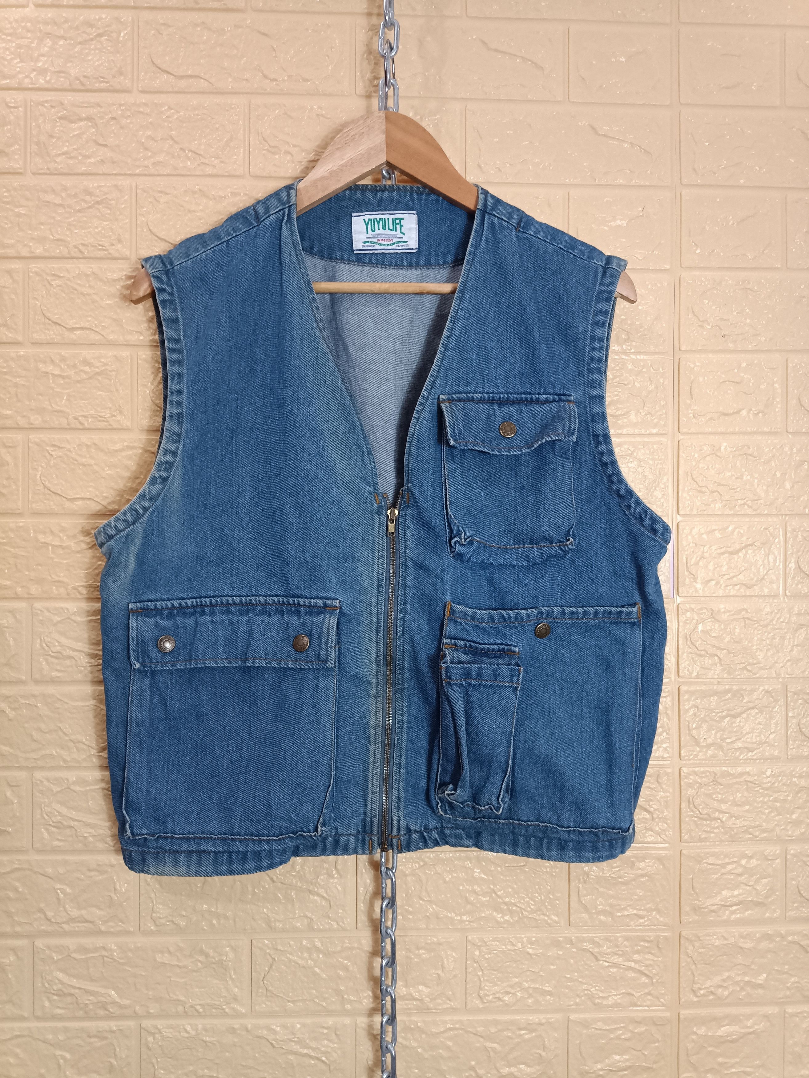 Japanese Brand Yuyulife Denim Vest Size US L / EU 52-54 / 3 - 1 Thumbnail