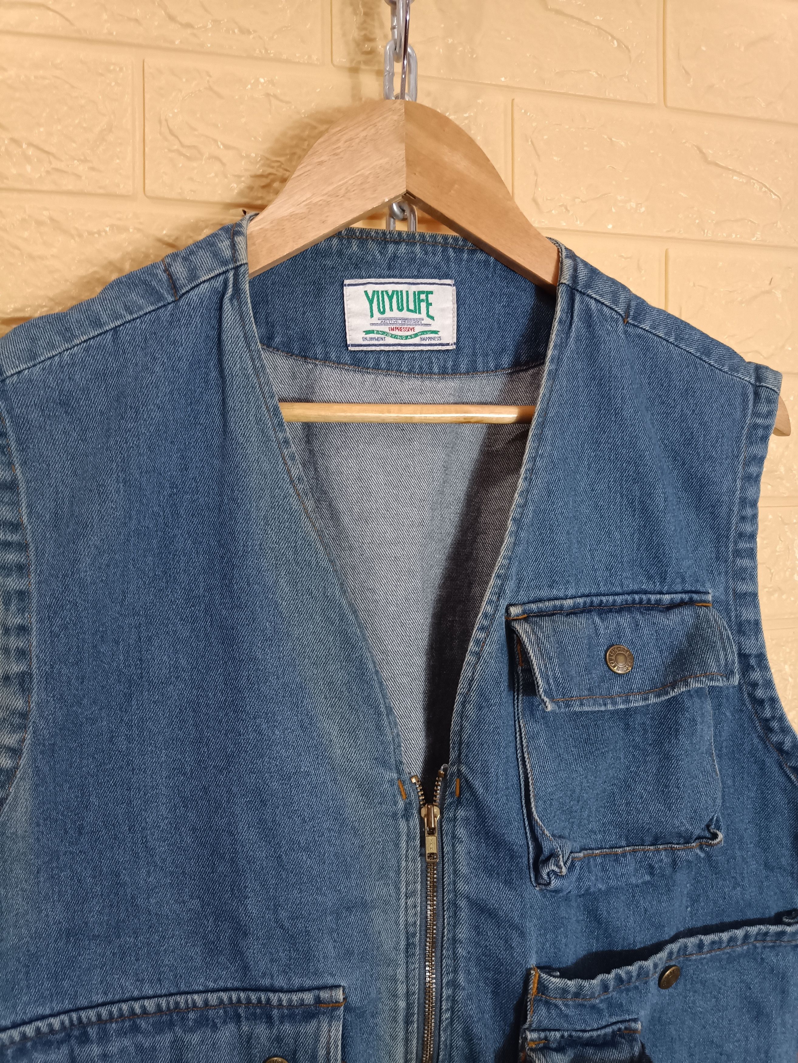 Japanese Brand Yuyulife Denim Vest Size US L / EU 52-54 / 3 - 5 Thumbnail