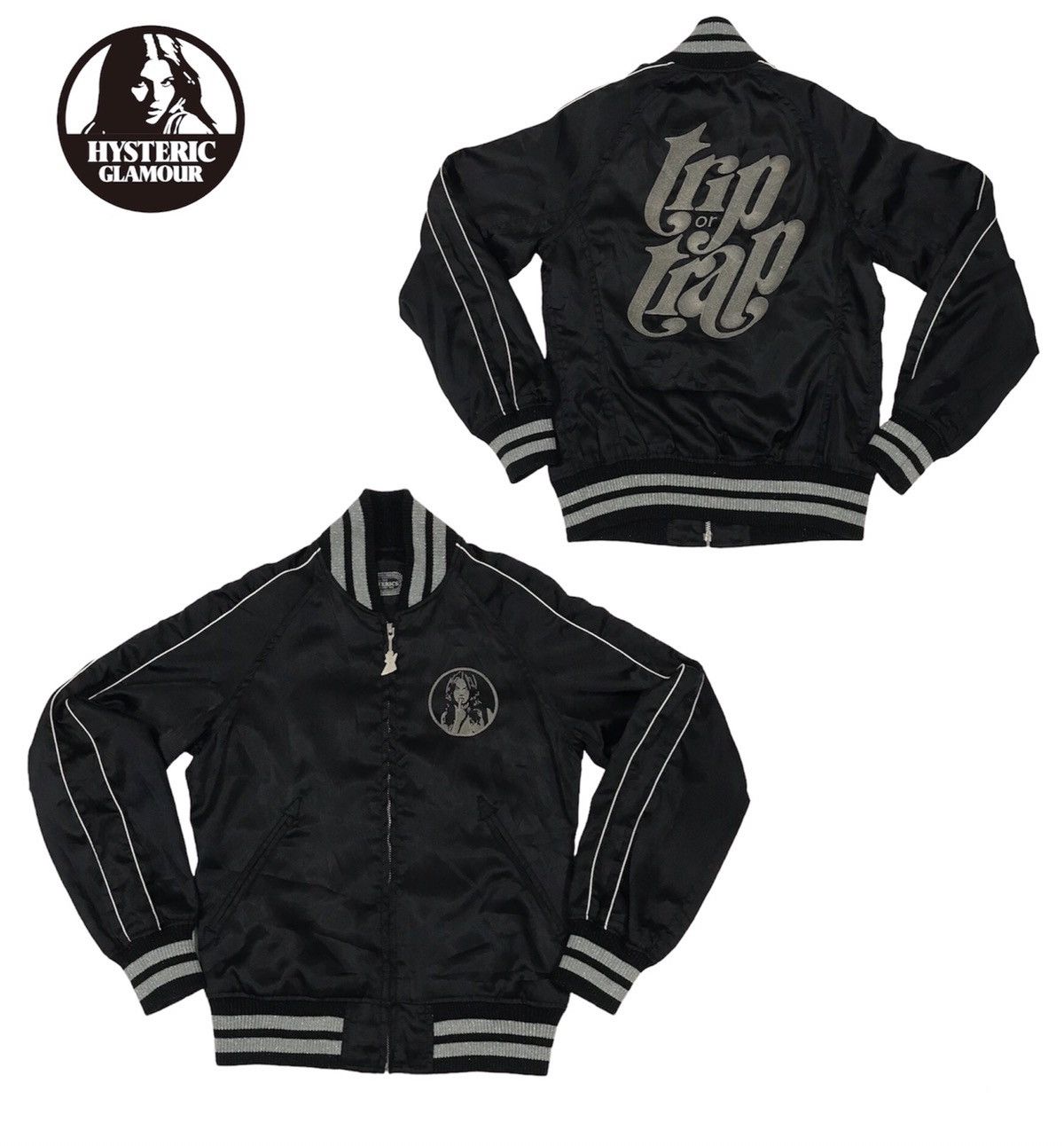 Hysteric Glamour Trip Or Trap Bomber Varsity Jacket