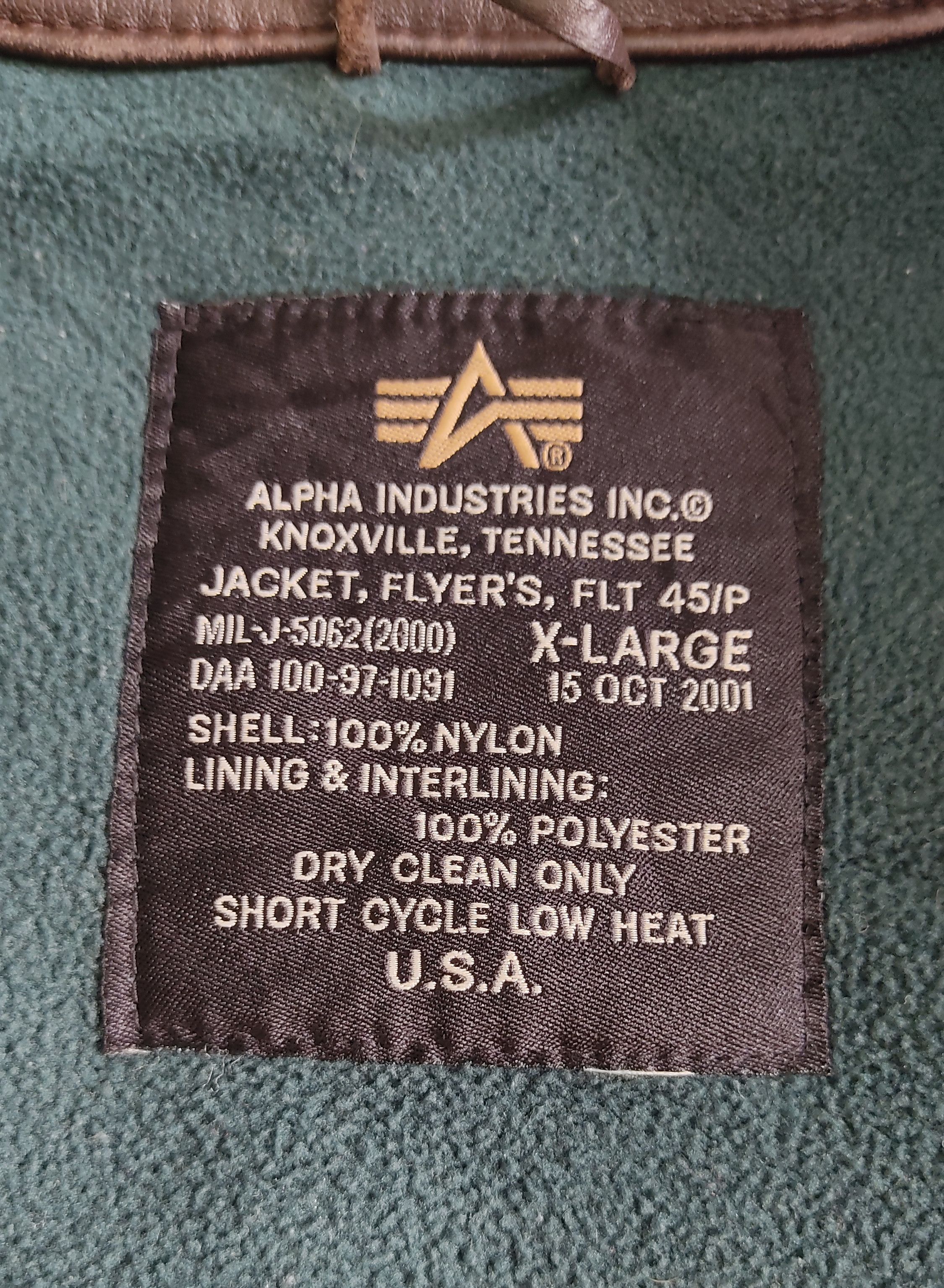 Alpha Industries × Vintage Vintage ALPHA INDUSTRIES CWU 45 Bomber Flight Jacket Size US XL / EU 56 / 4 - 12 Thumbnail