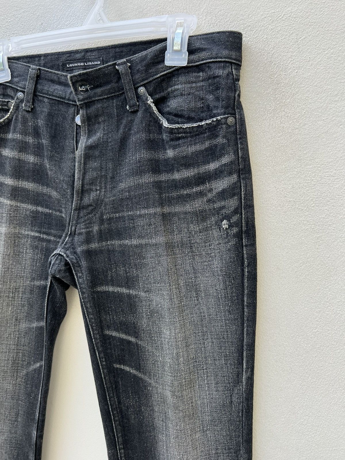 Lounge Lizard Vintage Lounge Lizard Distress Fade Black Denim Jeans Size 3 Size US 31 - 7 Thumbnail