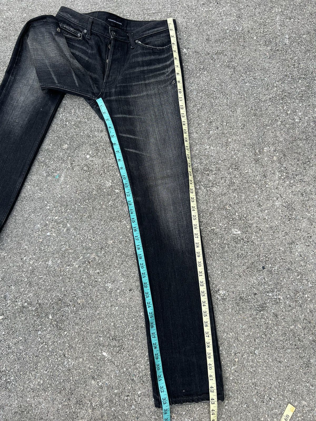 Lounge Lizard Vintage Lounge Lizard Distress Fade Black Denim Jeans Size 3 Size US 31 - 18 Thumbnail
