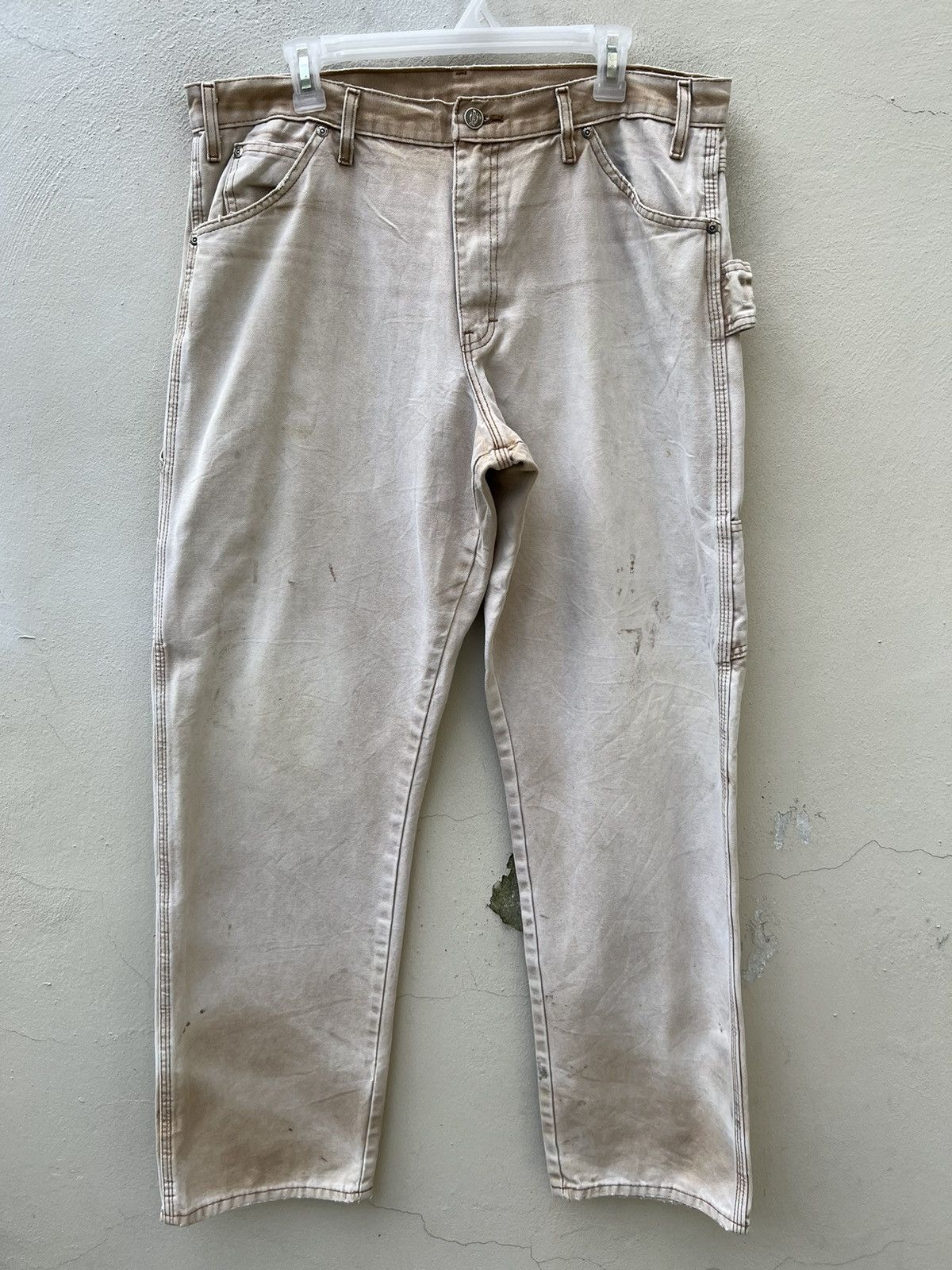 Dickies Vintage 2000s Dickies Sun Fade Denim Trashed Work Jeans Size US 36 / EU 52 - 1 Thumbnail
