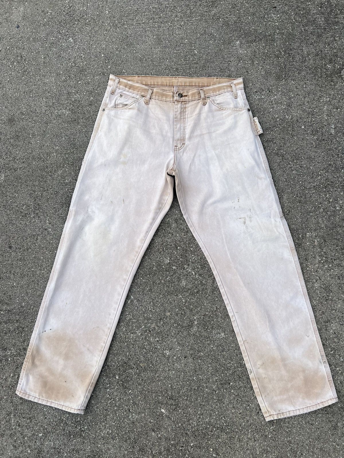 Dickies Vintage 2000s Dickies Sun Fade Denim Trashed Work Jeans Size US 36 / EU 52 - 15 Thumbnail