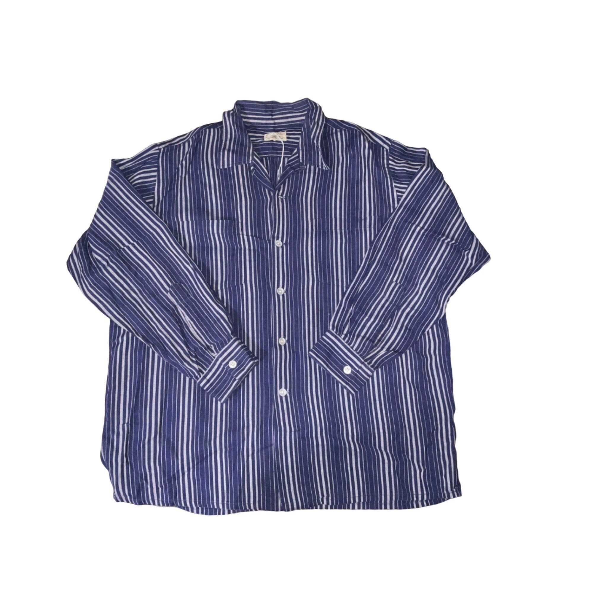 Other Hathaway L 16-16.5 Inches Men Shirt Flannel Blue Stripe | Grailed