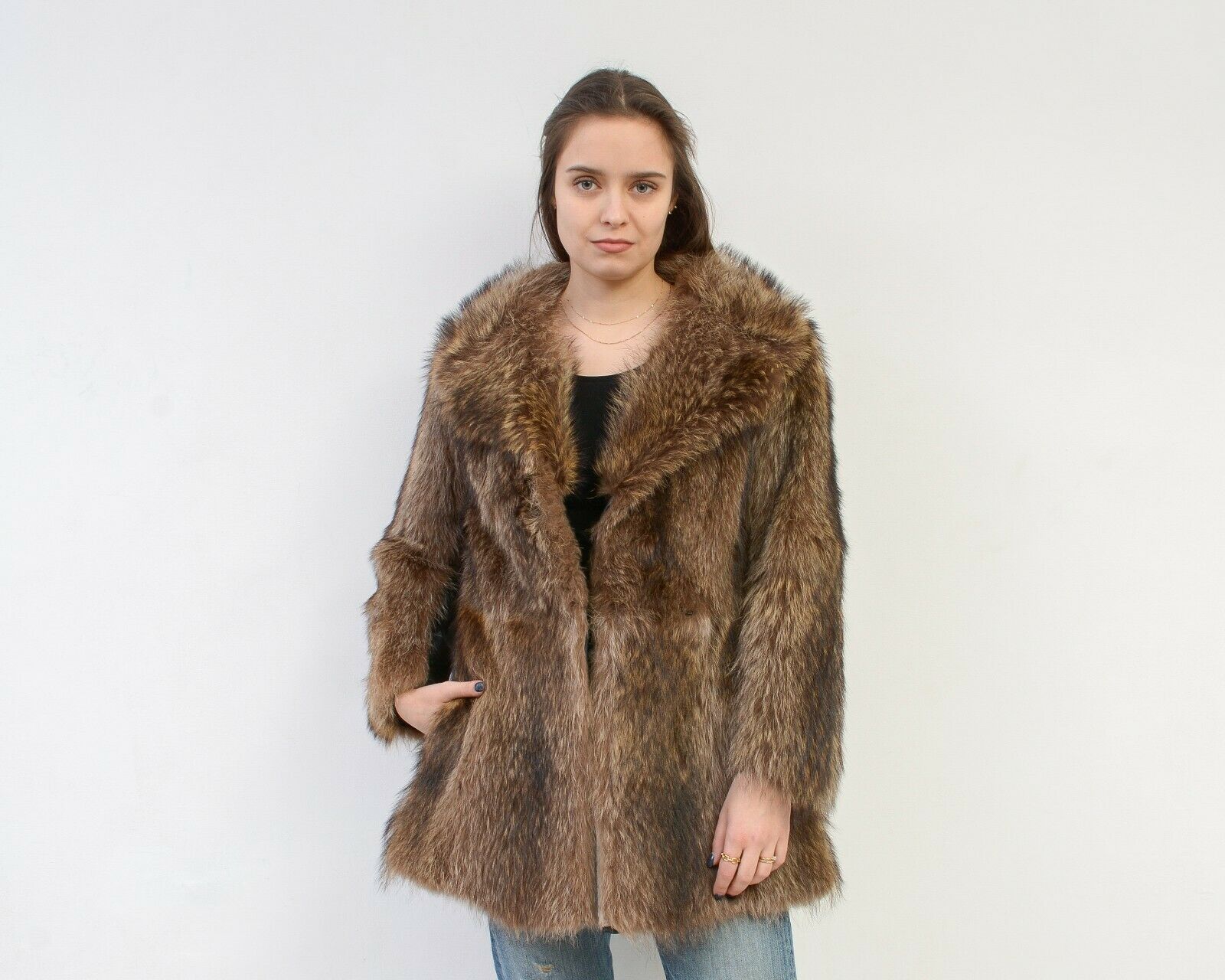 Vintage Classic Real Fur Coat Warm Fur Winter Jacket Leather Details Grailed