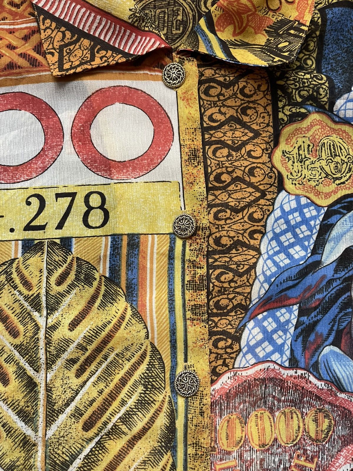 Vintage Vintage crazy printed silk money shirt Size US M / EU 48-50 / 2 - 6 Thumbnail