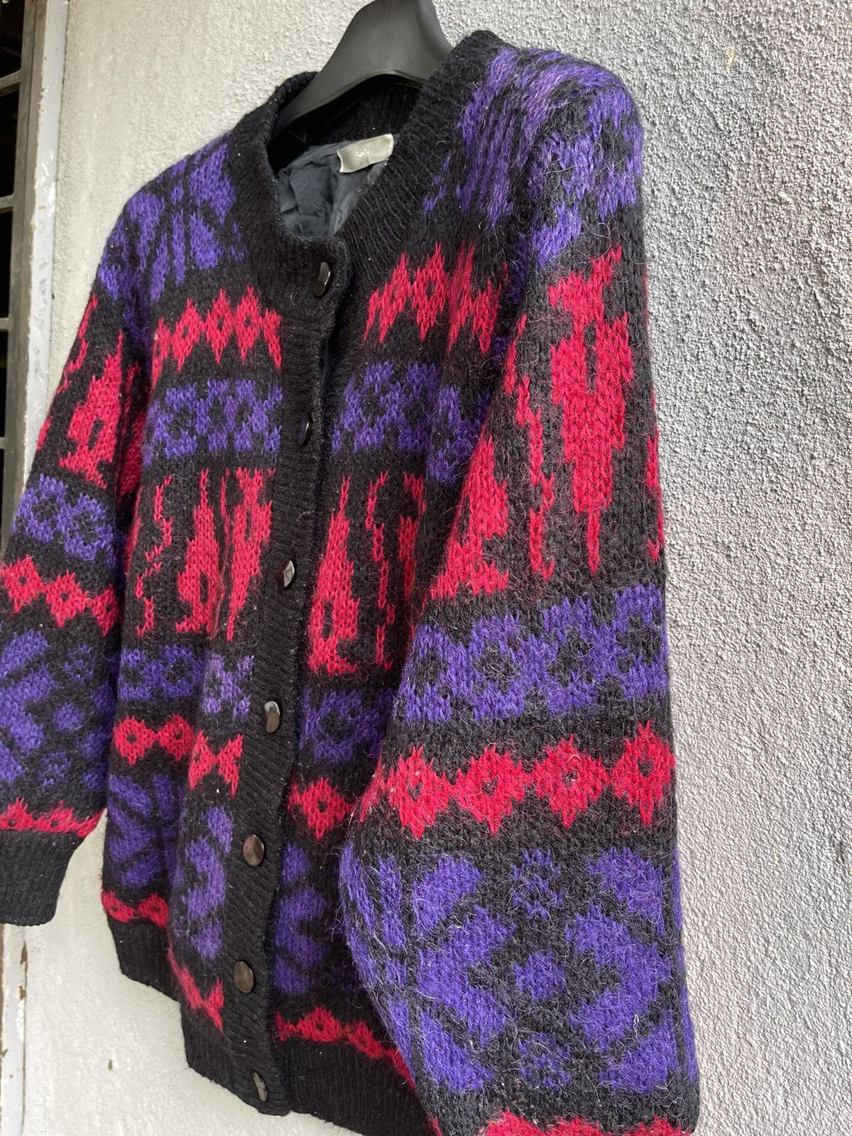 Designer × Japanese Brand × Vintage Vintage nice patern LIKE MOHAIR CARDIGAN WITH RARE PATERN Size US M / EU 48-50 / 2 - 5 Thumbnail