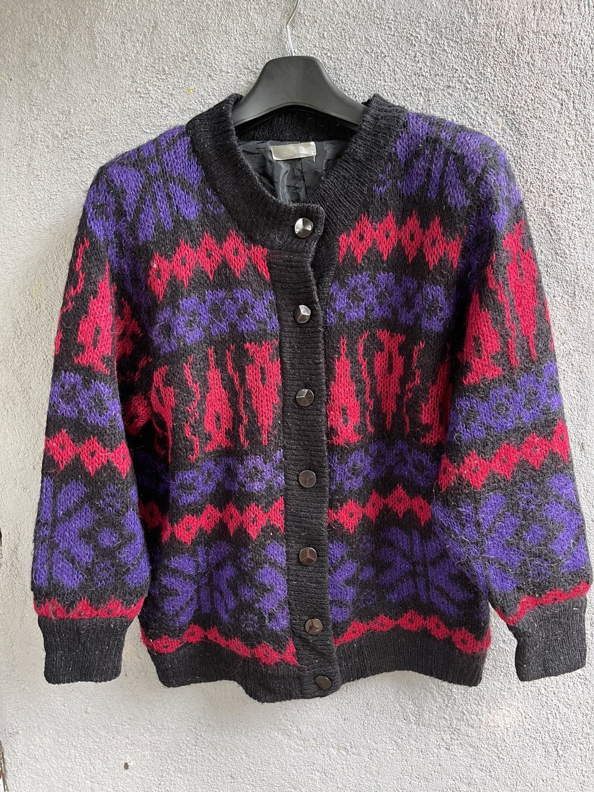 Designer × Japanese Brand × Vintage Vintage nice patern LIKE MOHAIR CARDIGAN WITH RARE PATERN Size US M / EU 48-50 / 2 - 1 Thumbnail