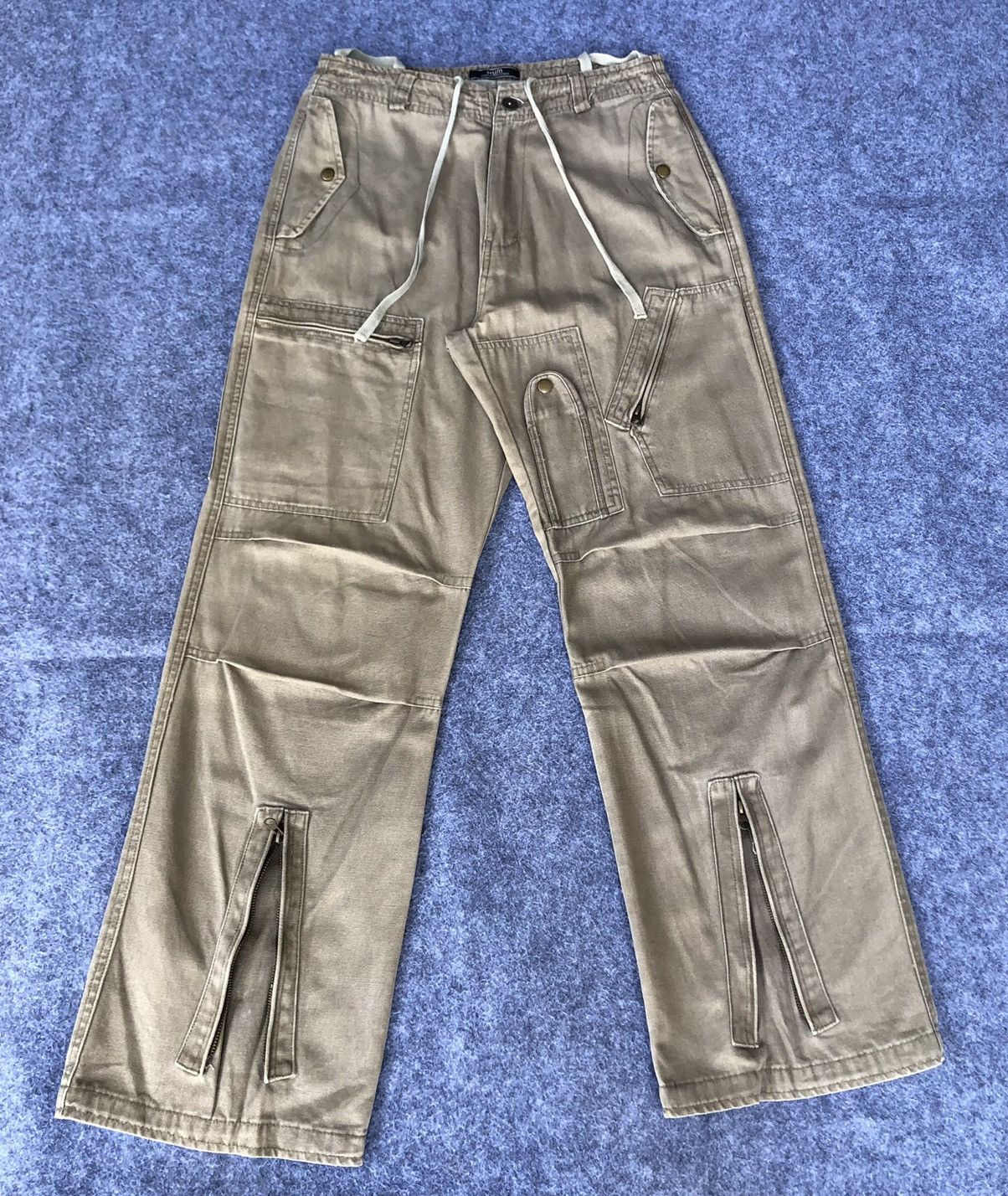 KOZABURO 🔥HUM🔥Zipper Pocket Cargo Pants Designer Size US 31 - 1 Thumbnail