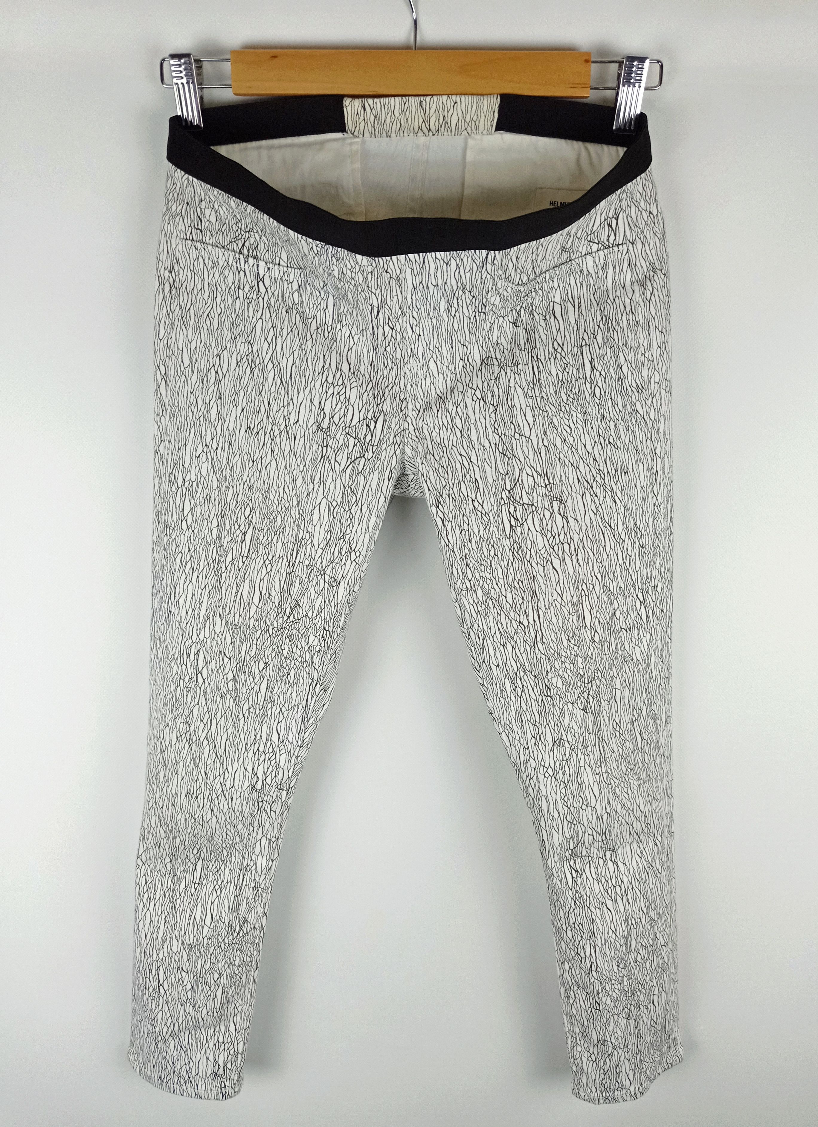 Vintage Helmut Lang Cracked Style Vintage Archive White Pants Size 27" / US 4 / IT 40 - 1 Thumbnail