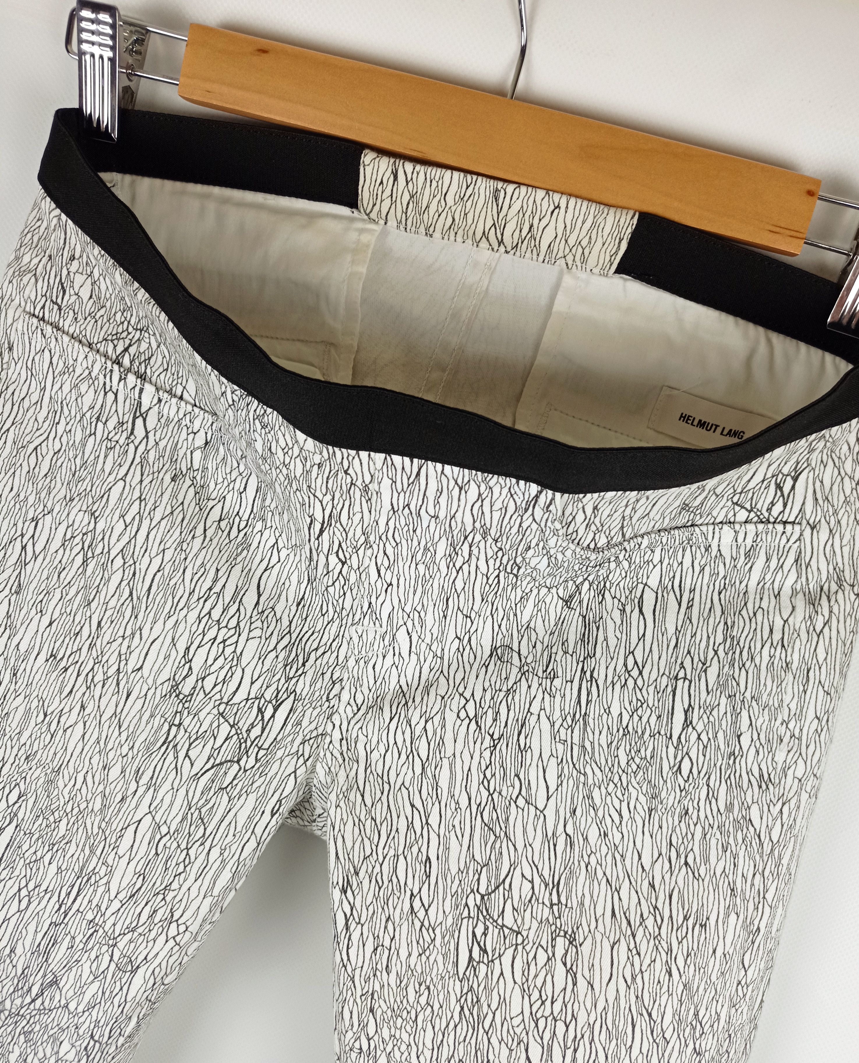 Vintage Helmut Lang Cracked Style Vintage Archive White Pants Size 27" / US 4 / IT 40 - 2 Thumbnail