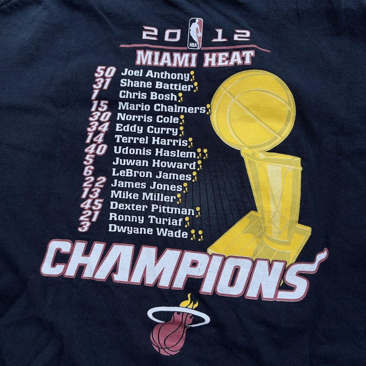 Vintage 2012 NBA Champions Miami Heat Roster Shirt Size US M / EU 48-50 / 2 - 6 Preview