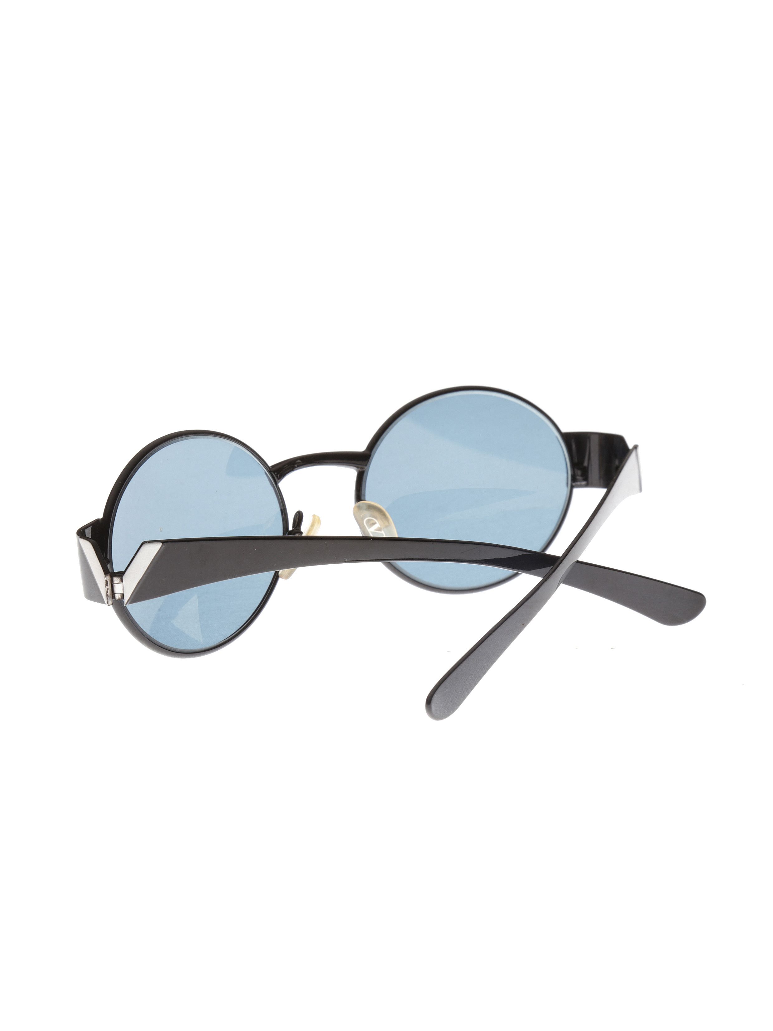 Valentino Valentino '90s Black Oval Signature Sunglasses Size ONE SIZE - 7 Thumbnail