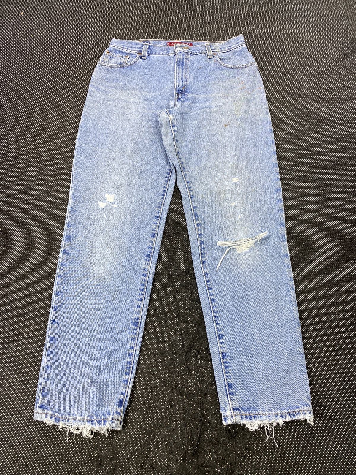 Levi's VINTAGE LEVIS 550 DISTRESSED BLUE WASH JEANS-J478 Size 32" / US 10 / IT 46 - 2 Thumbnail