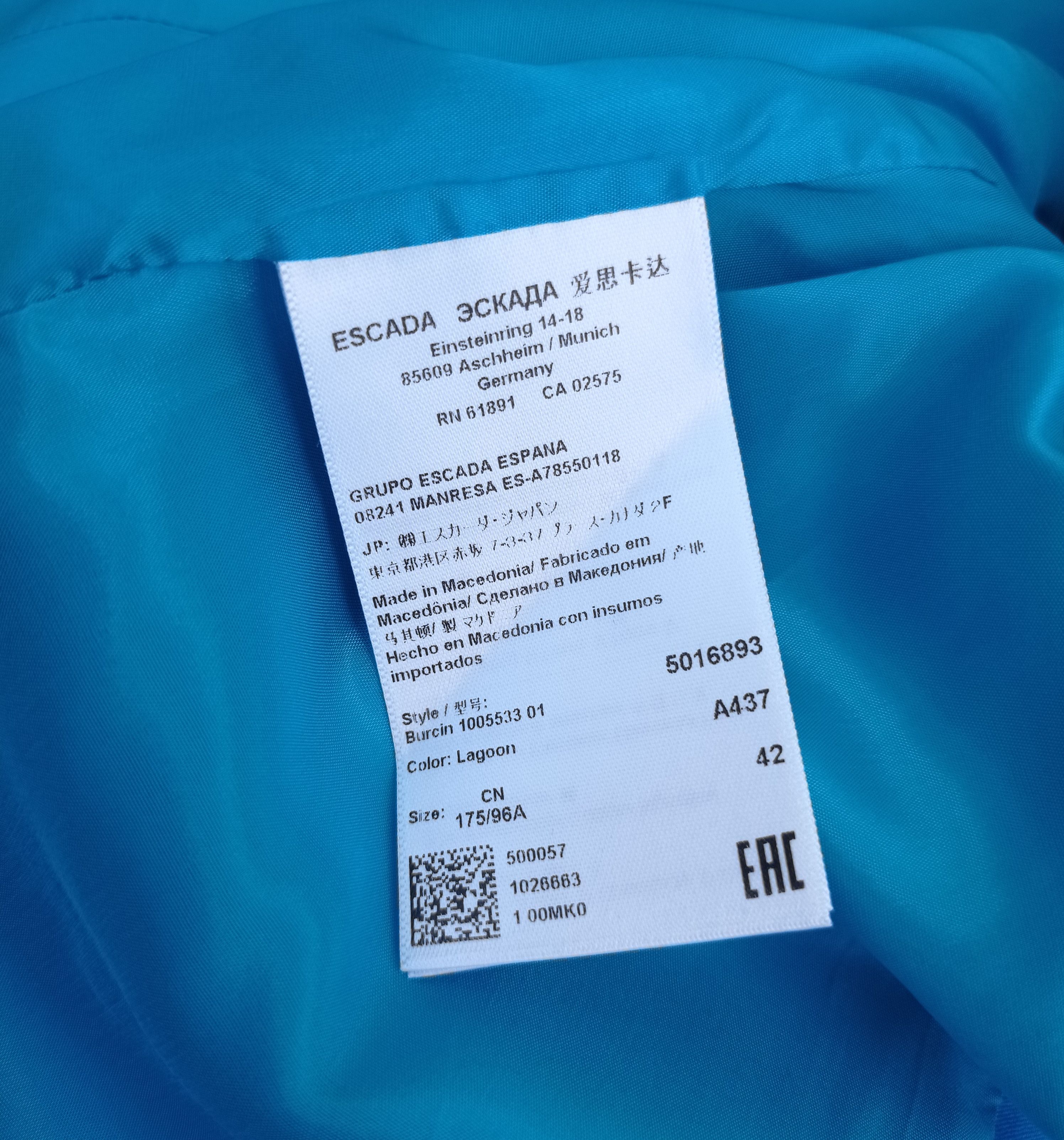 Vintage Escada Cotton Japan Stitched Lagoon Blazer Size S / US 4 / IT 40 - 4 Thumbnail