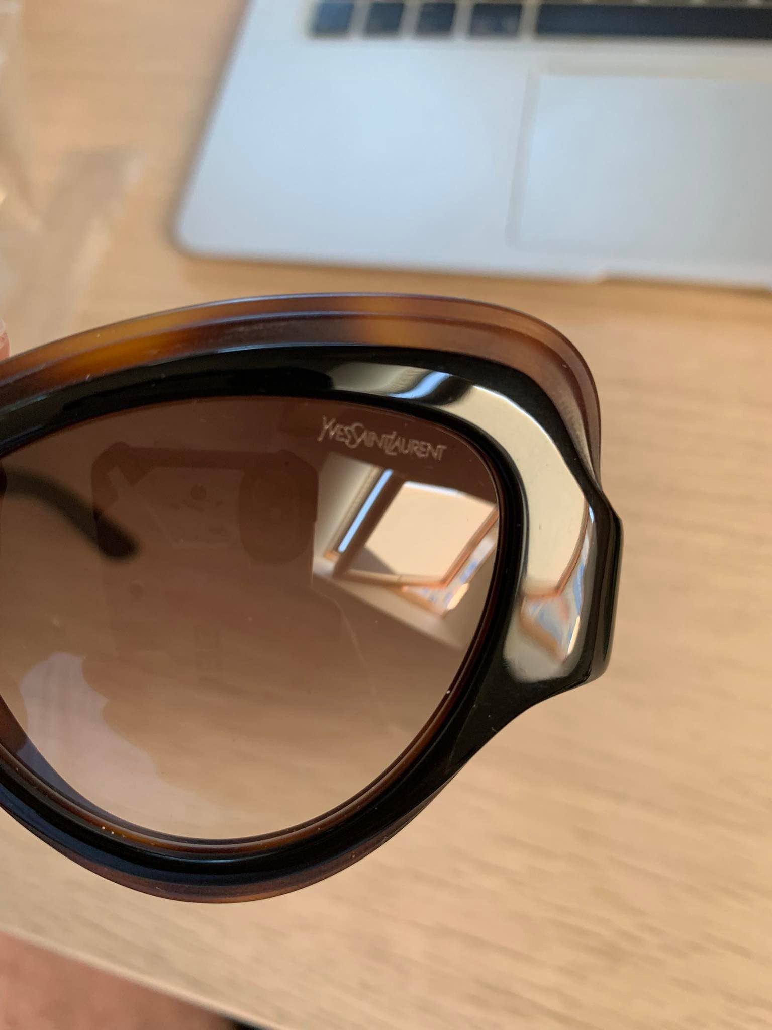 Saint Laurent Paris Yves Saint Laurent SS12 Havana Brown Cat Eye Sunglasses Size ONE SIZE - 10 Thumbnail