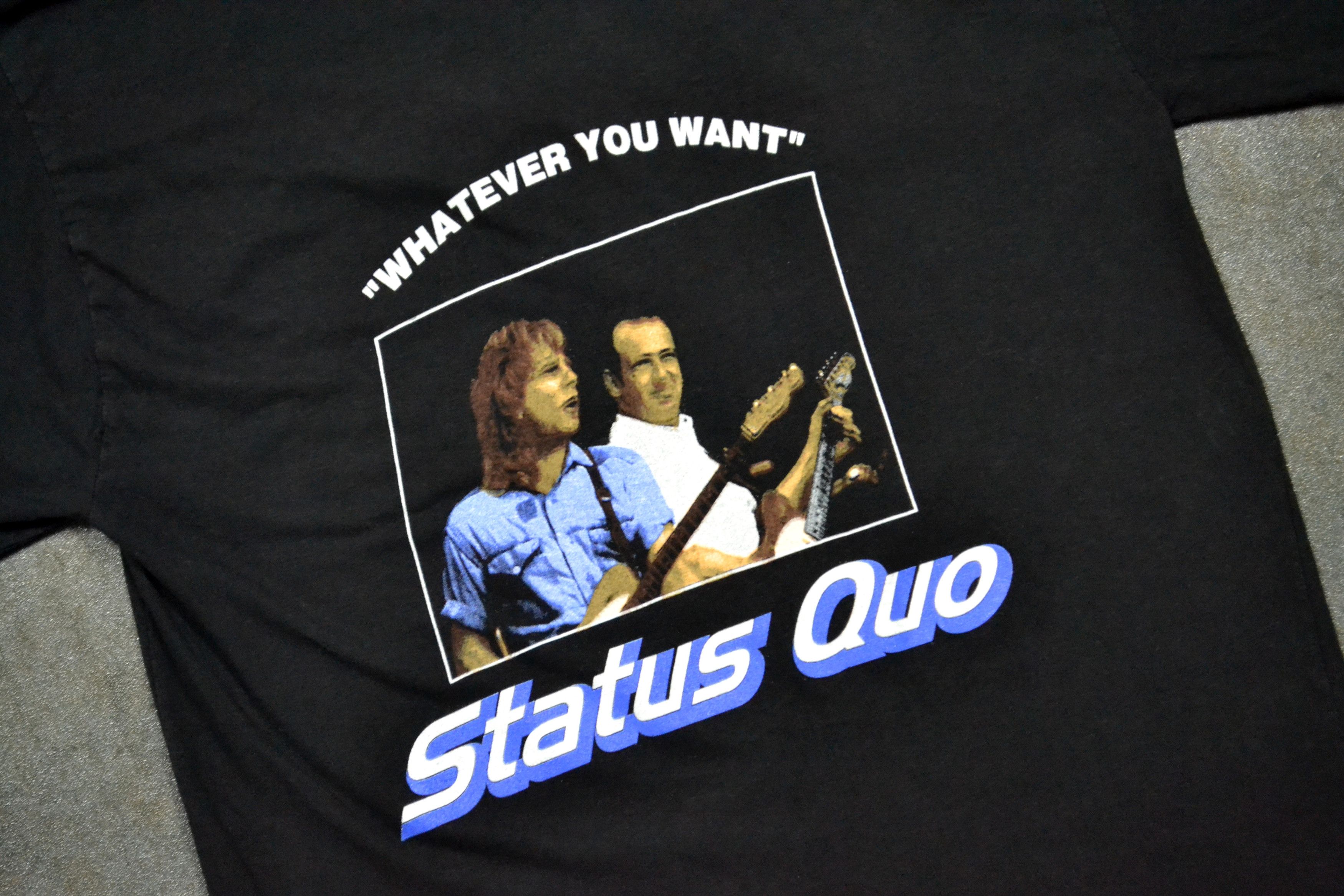 Vintage 80s Vintage Status Quo Whatever You Want Tour Promo T-shirt Size US XL / EU 56 / 4 - 4 Thumbnail