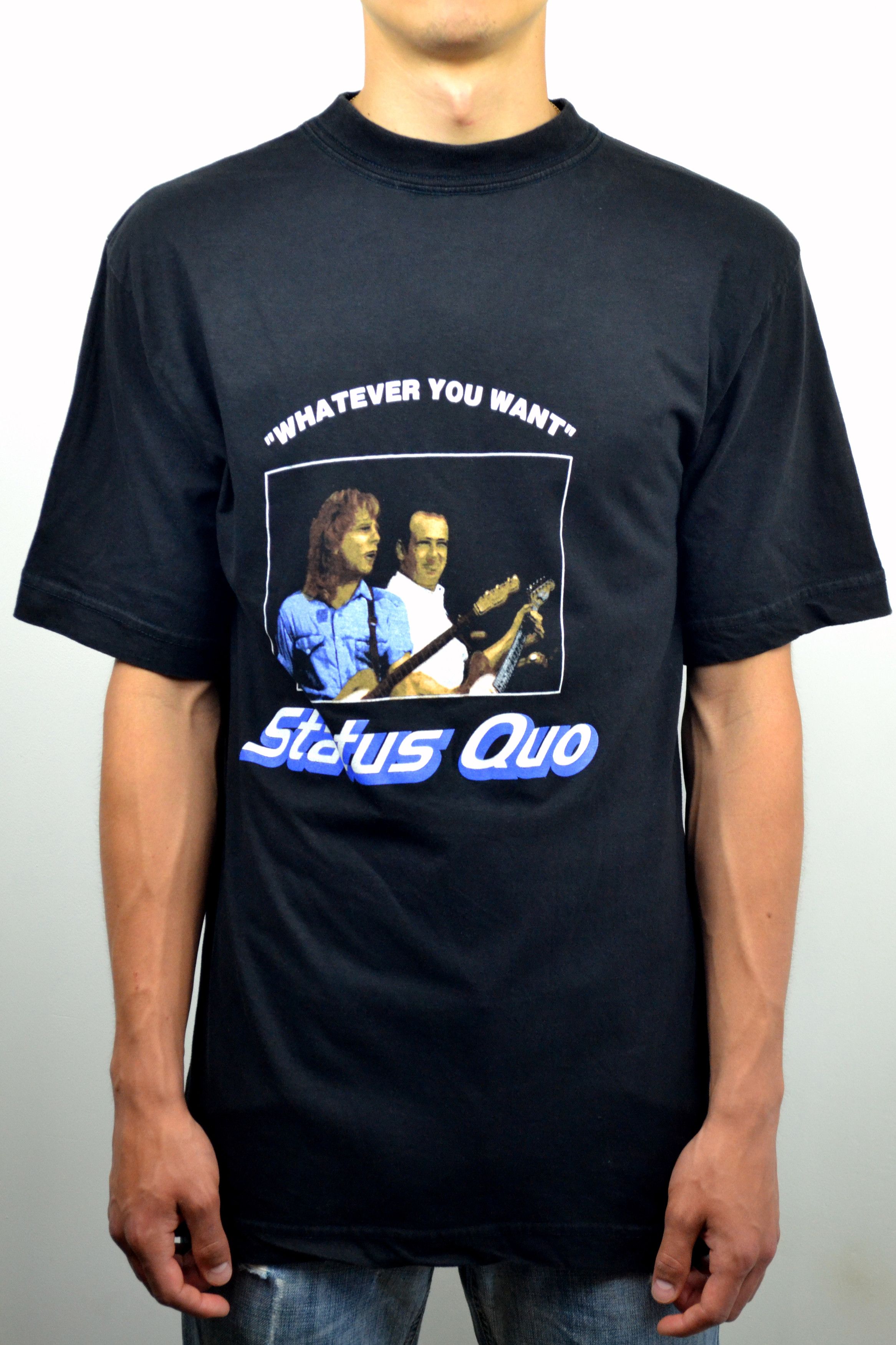 Vintage 80s Vintage Status Quo Whatever You Want Tour Promo T-shirt Size US XL / EU 56 / 4 - 1 Thumbnail
