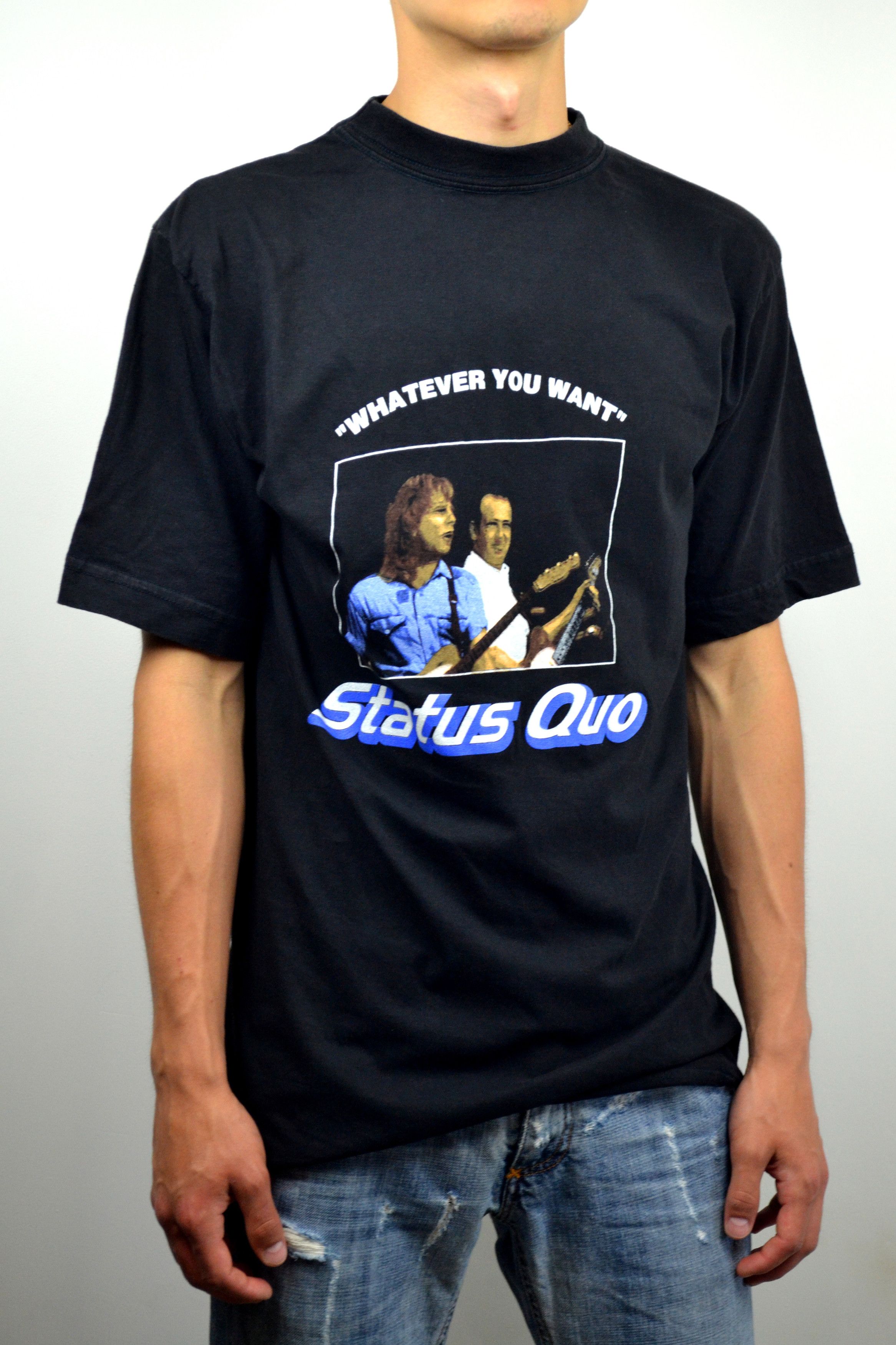 Vintage 80s Vintage Status Quo Whatever You Want Tour Promo T-shirt Size US XL / EU 56 / 4 - 2 Thumbnail
