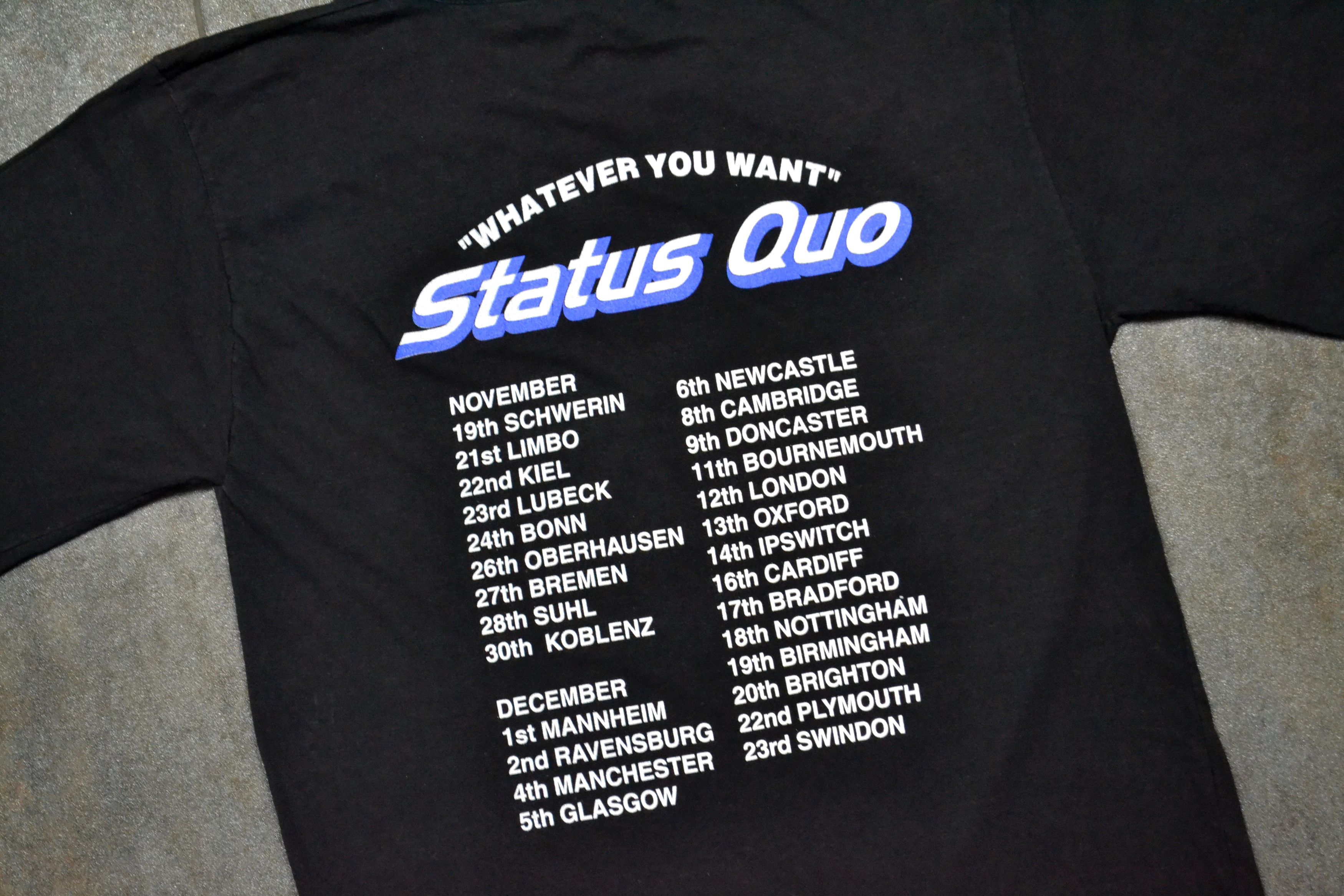 Vintage 80s Vintage Status Quo Whatever You Want Tour Promo T-shirt Size US XL / EU 56 / 4 - 7 Thumbnail