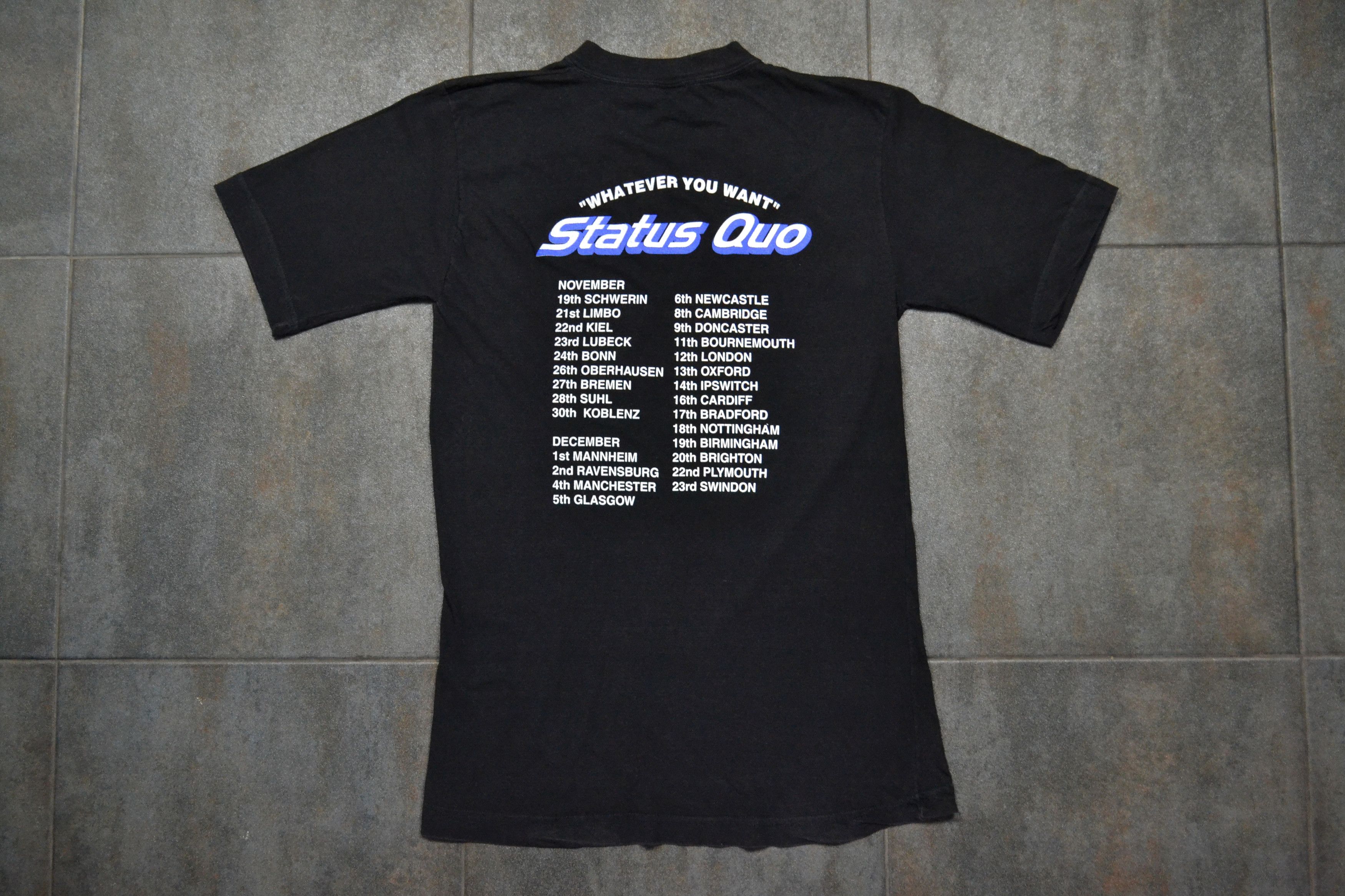 Vintage 80s Vintage Status Quo Whatever You Want Tour Promo T-shirt Size US XL / EU 56 / 4 - 6 Thumbnail