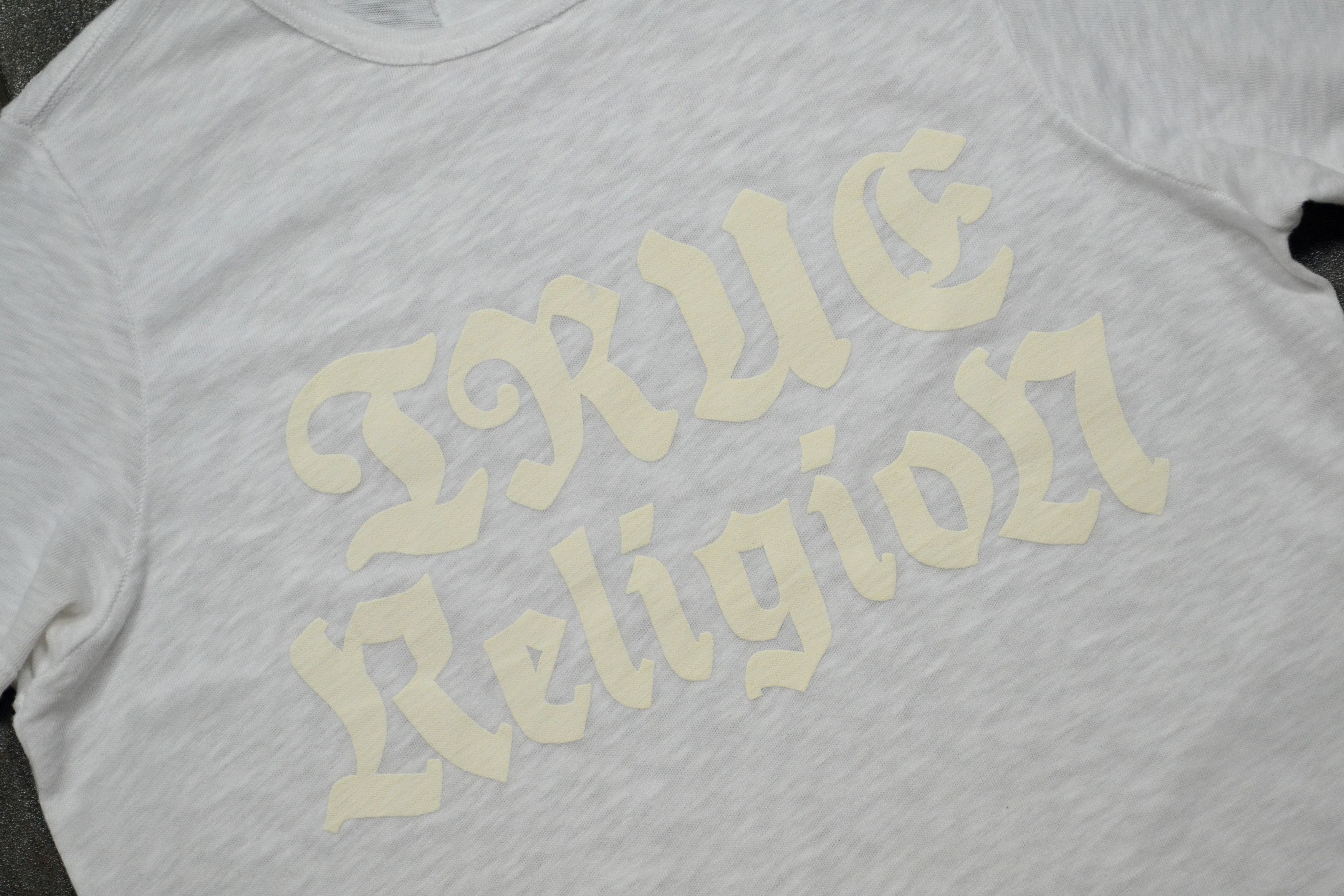 Vintage True Religion Big Logo Herren Crew Gothic White T-Shirt Size US M / EU 48-50 / 2 - 5 Thumbnail