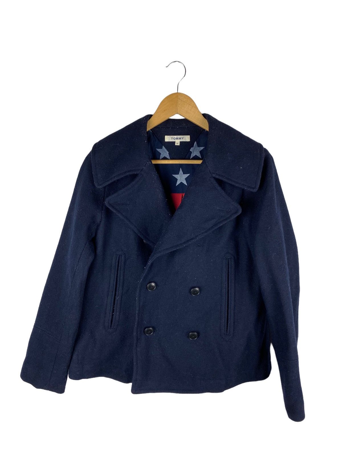 Tommy Hilfiger 🔥SALE🔥TOMMY WOOL PEA COATS AMERICA FLAG DESIGN Size US M / EU 48-50 / 2 - 2 Thumbnail