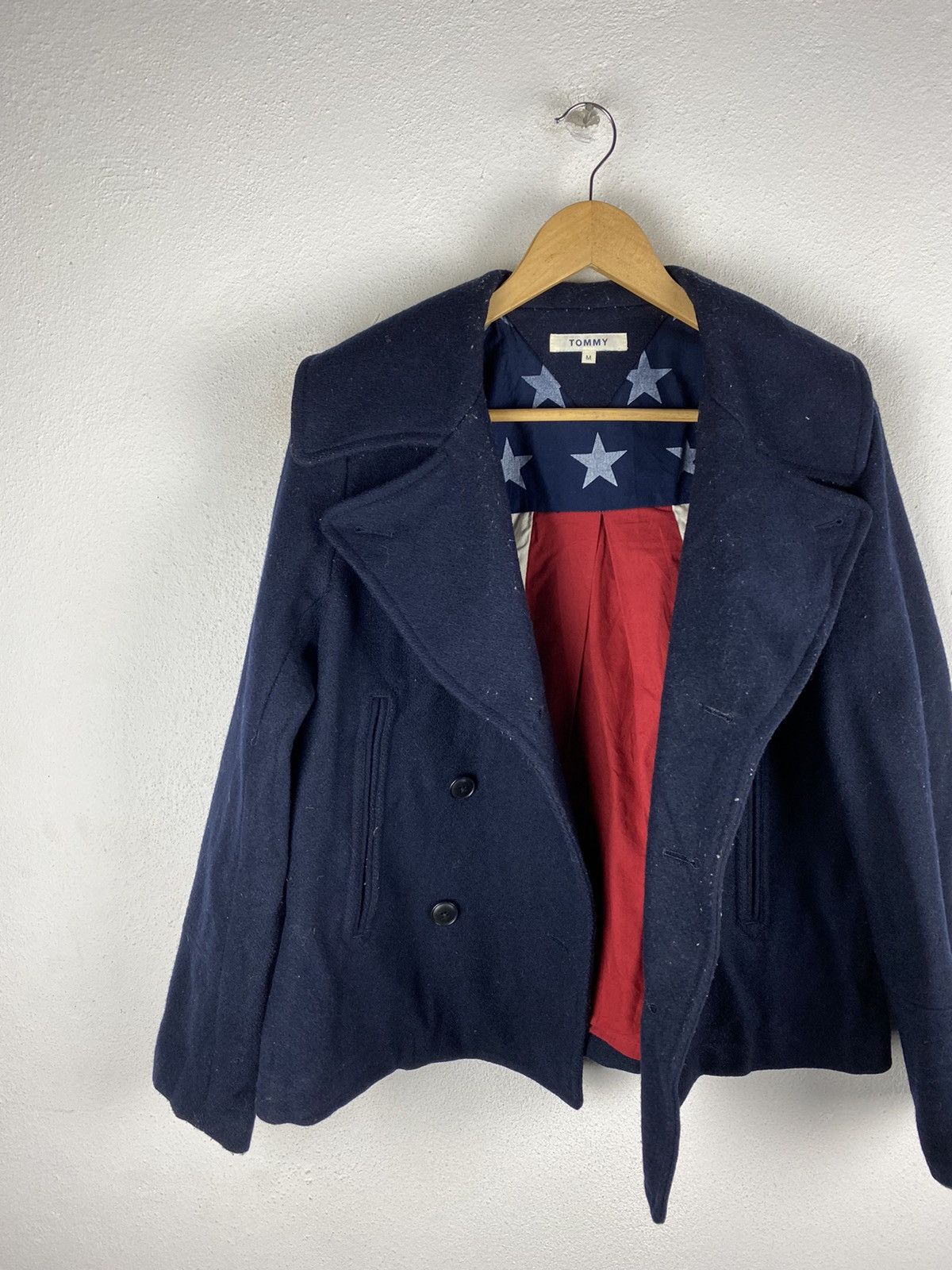 Tommy Hilfiger 🔥SALE🔥TOMMY WOOL PEA COATS AMERICA FLAG DESIGN Size US M / EU 48-50 / 2 - 10 Thumbnail
