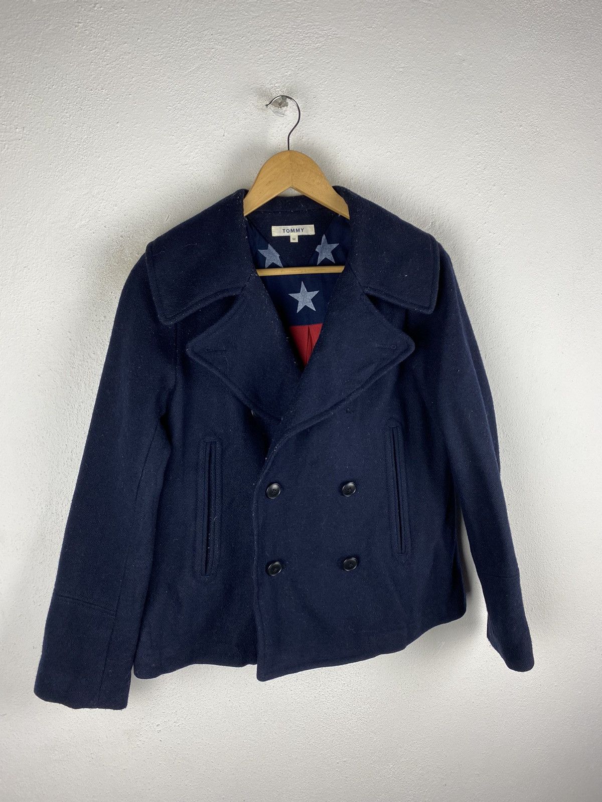 Tommy Hilfiger 🔥SALE🔥TOMMY WOOL PEA COATS AMERICA FLAG DESIGN Size US M / EU 48-50 / 2 - 9 Thumbnail