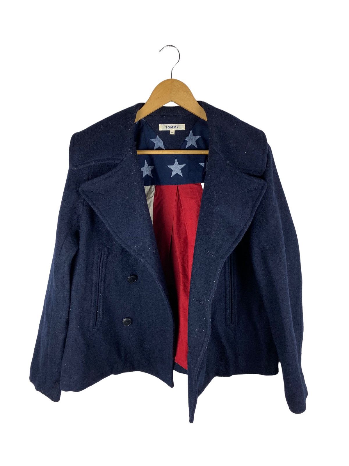 Tommy Hilfiger 🔥SALE🔥TOMMY WOOL PEA COATS AMERICA FLAG DESIGN Size US M / EU 48-50 / 2 - 1 Thumbnail