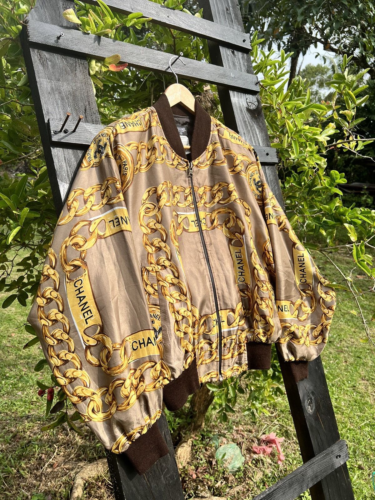 Japanese Brand 🔥RARE🔥BOMBER JACKET GOLD CHAIN BOOTLEG 80s Grailed